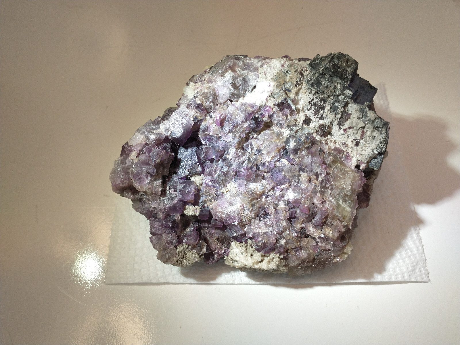 Amethyst, Calcite, & Other Minerals in Sample as Found Over 1 1/2 lbs.