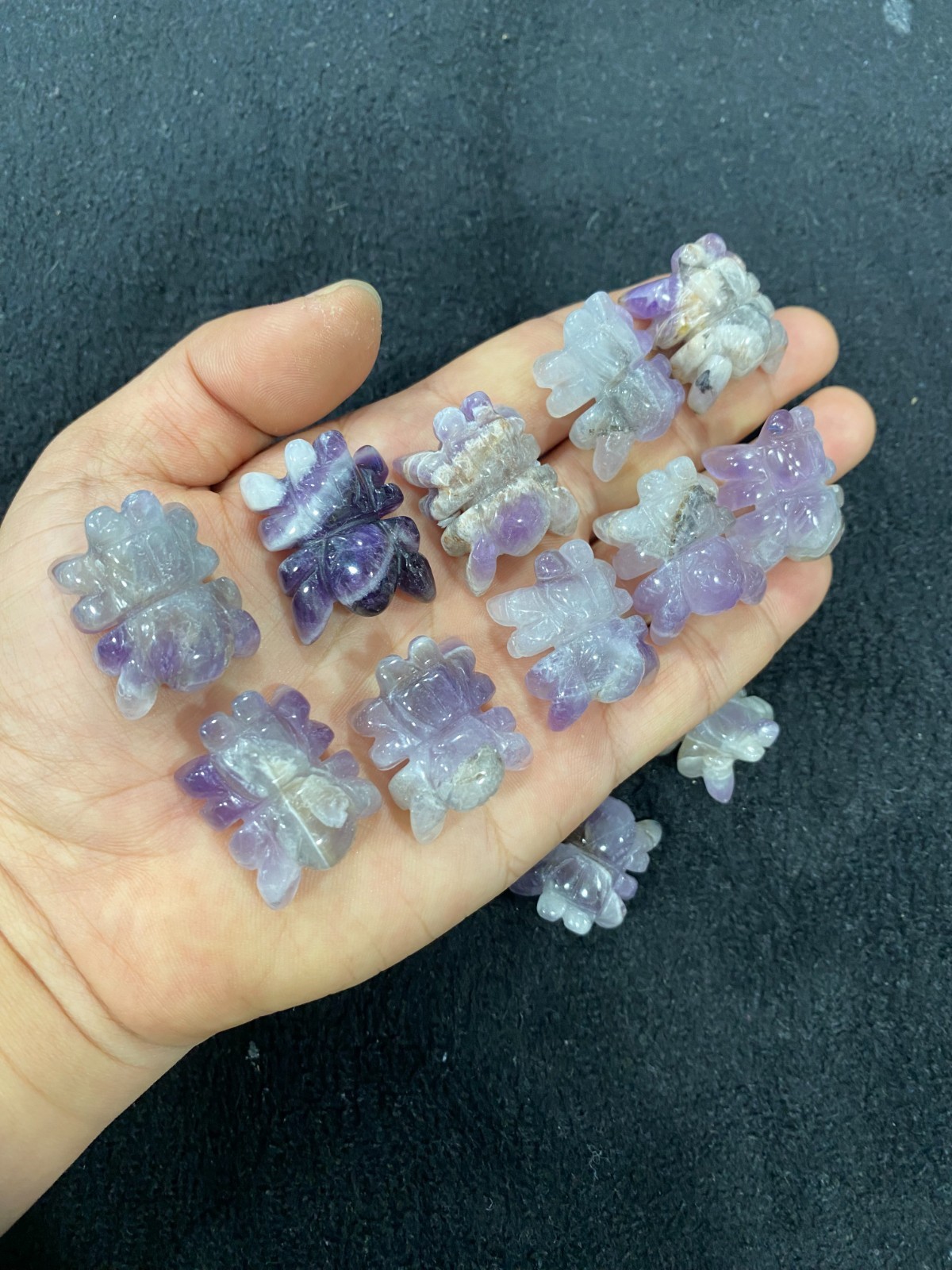 5pcs Natural Dreamy Amethyst Quartz Carved Spider skull Crystal reiki healing