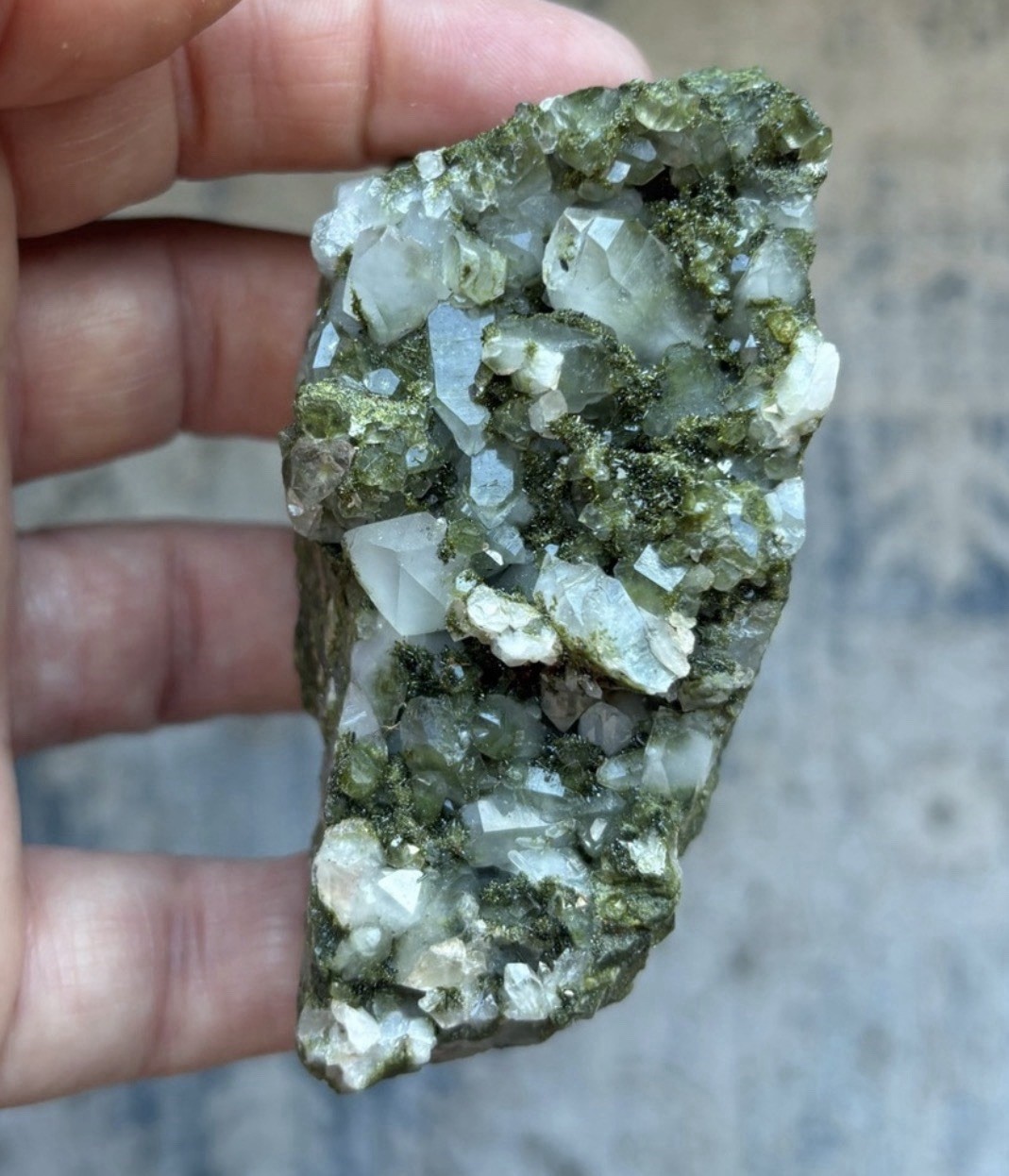 Fairy Forest Epidote & Quartz Sparkle Clusters Crystals Green 142g Aesthetic