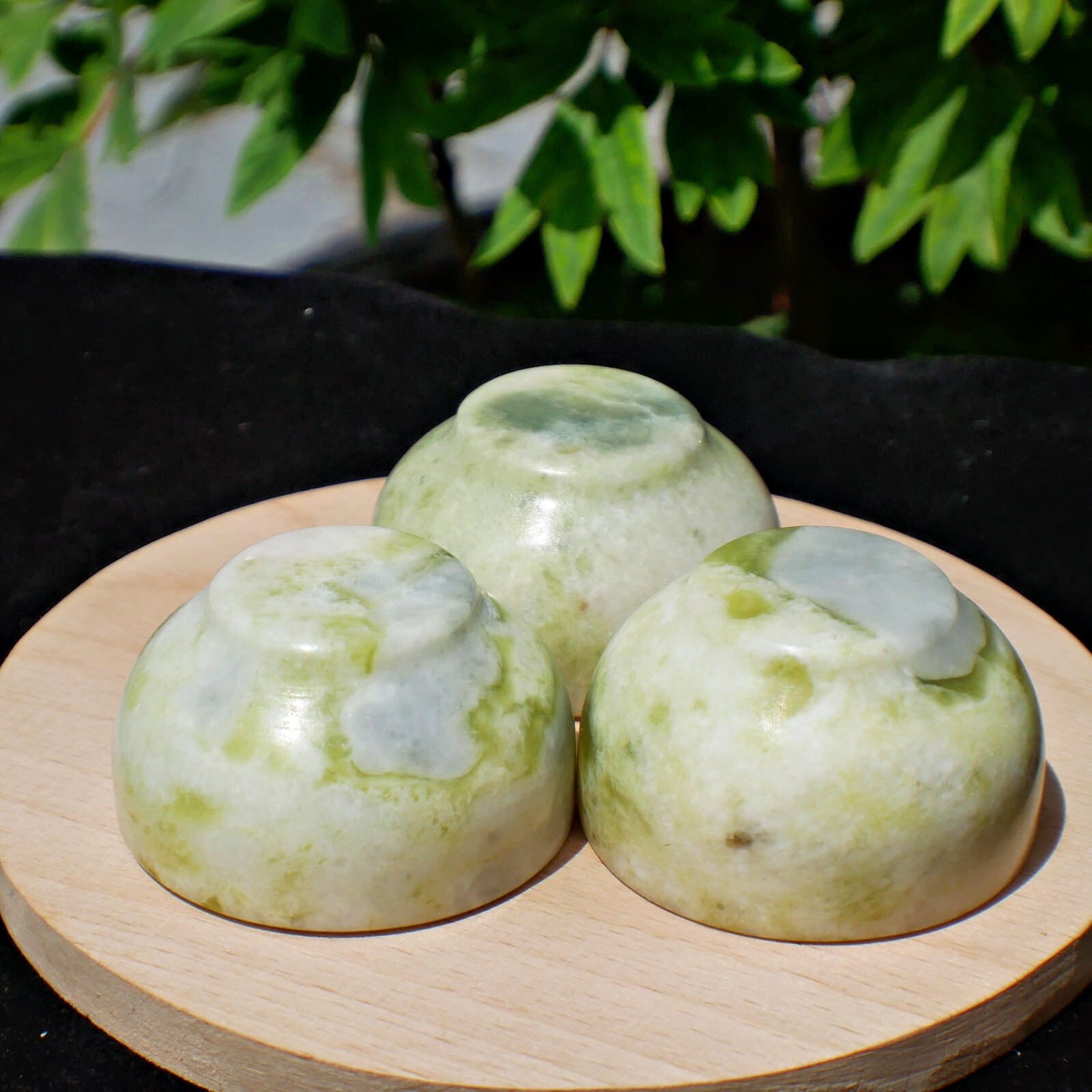 Natural LantianJade Bowl Gemstone Crystal Quartz Dish Sacral Chakra Healing Gems