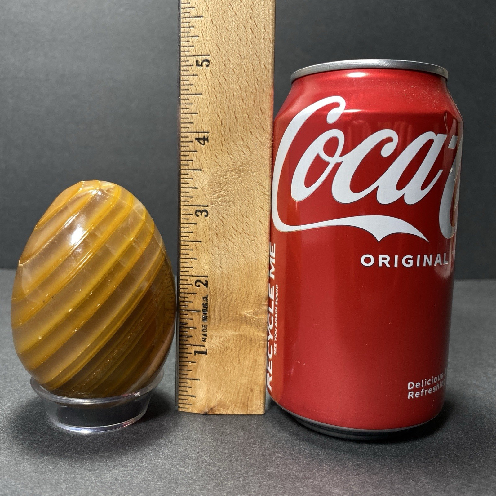 Natural Onyx Stone Egg With Stand Hand Polished Banded Agate Calcite Crystal