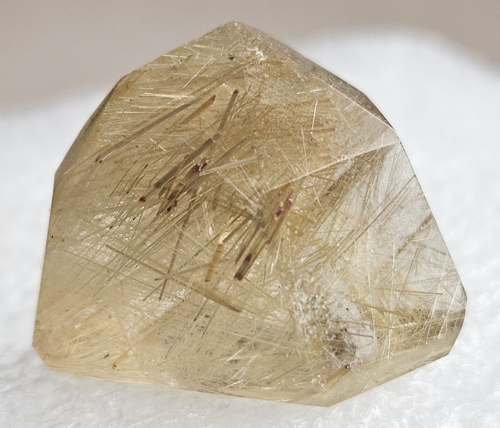 Lustrous Golden Rutile in Quartz Point, Brazil, 1” x 0.8” x 0.7” + Free Stand