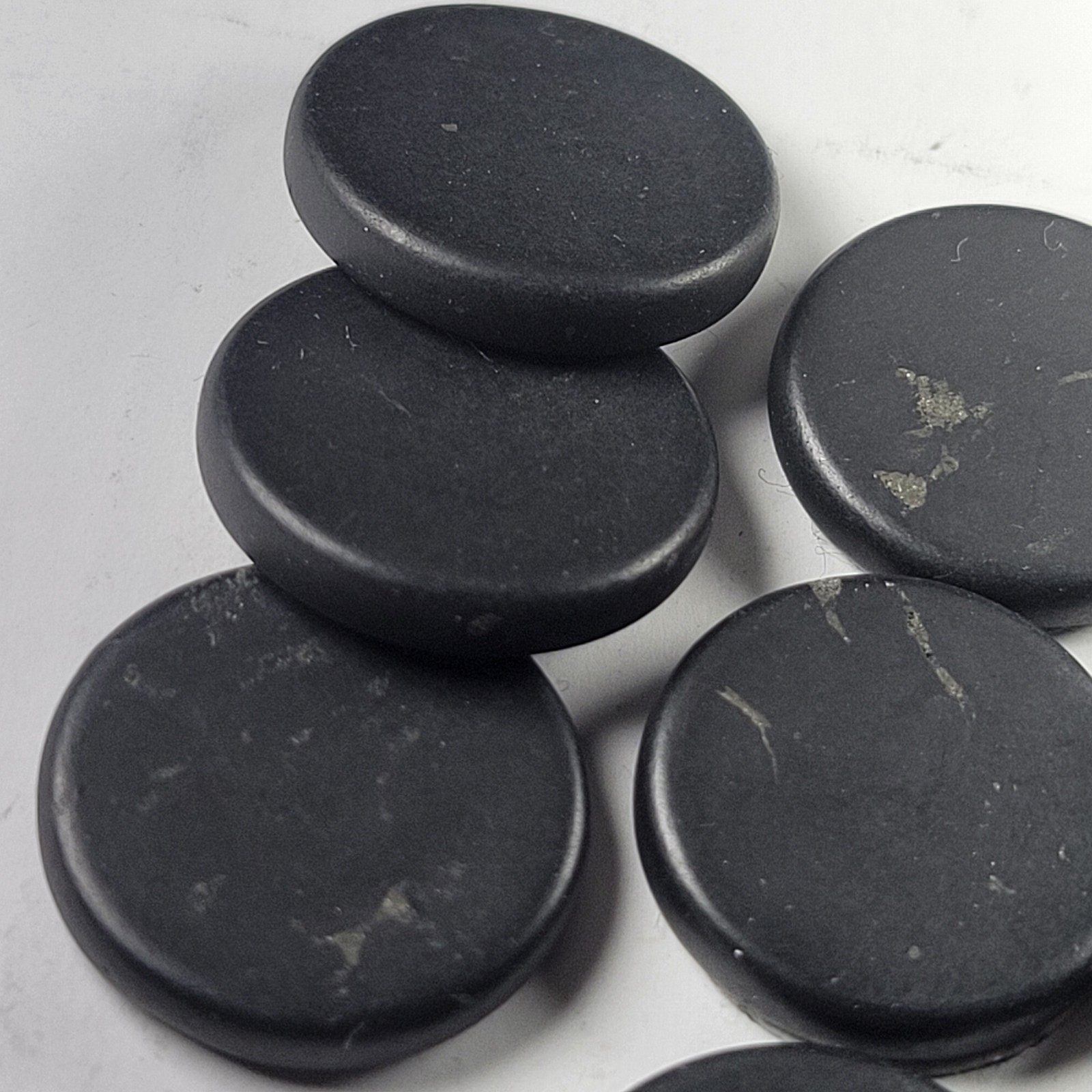 3 x Shungite Mobile cell phone sticker ROUND 19 mm EMF protection POLISHED