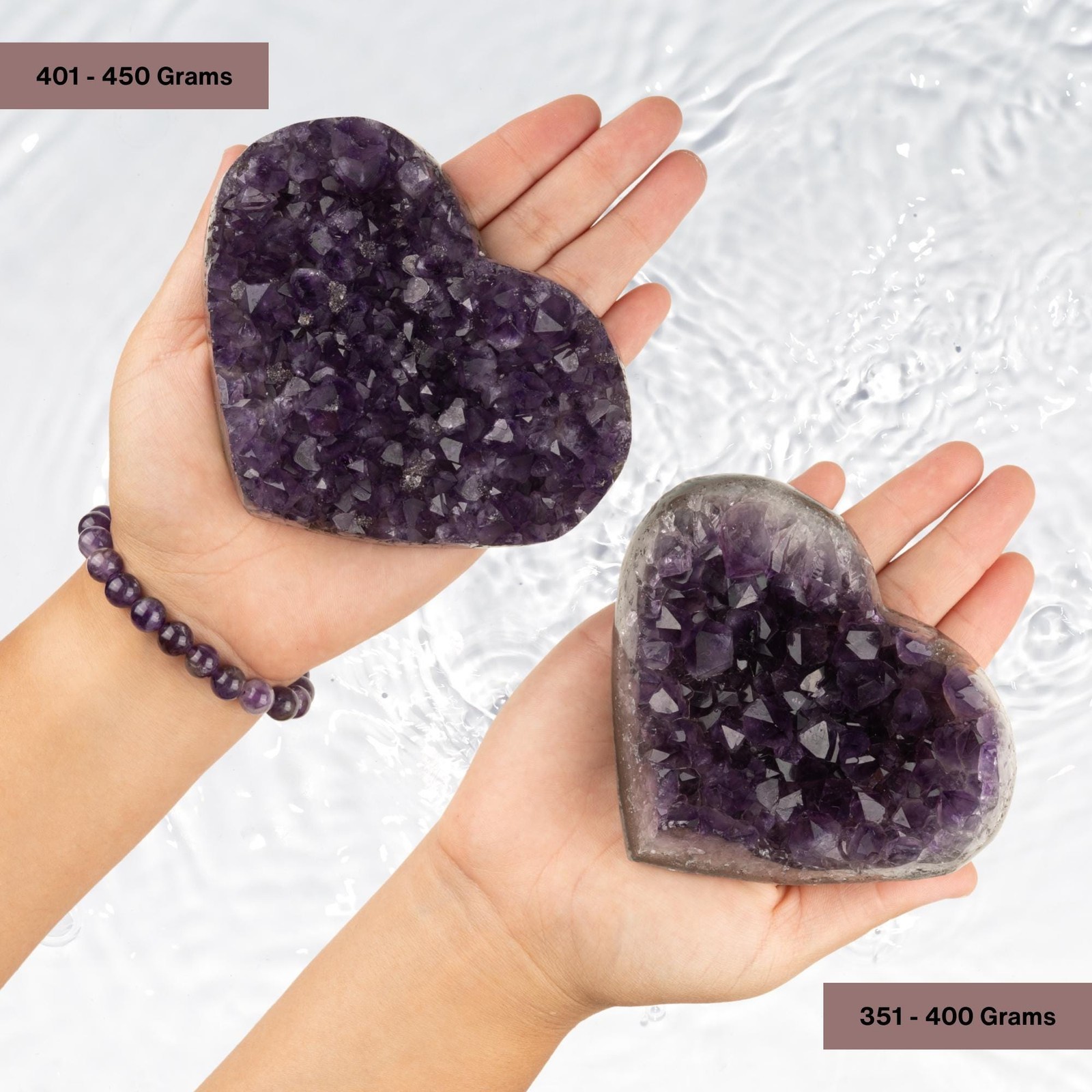 Amethyst Heart Cluster Healing Crystals, AAA Quality, Raw Natural Amethyst