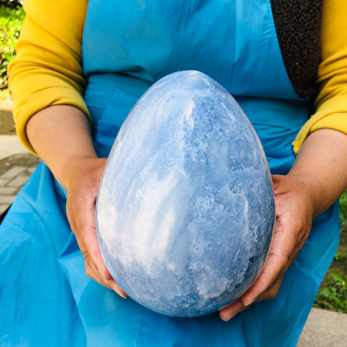 9.3LB Natural Beautiful Blue Crystal Egg Crystal Mineral Specimen Healing 4766