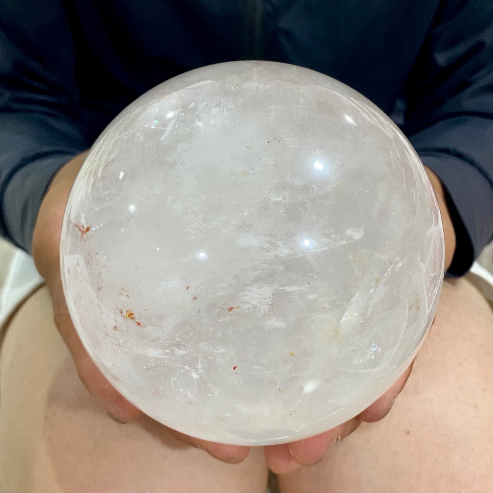 3.94LB Natural White Crystal Clear Quartz Crystal Sphere Ball Healing