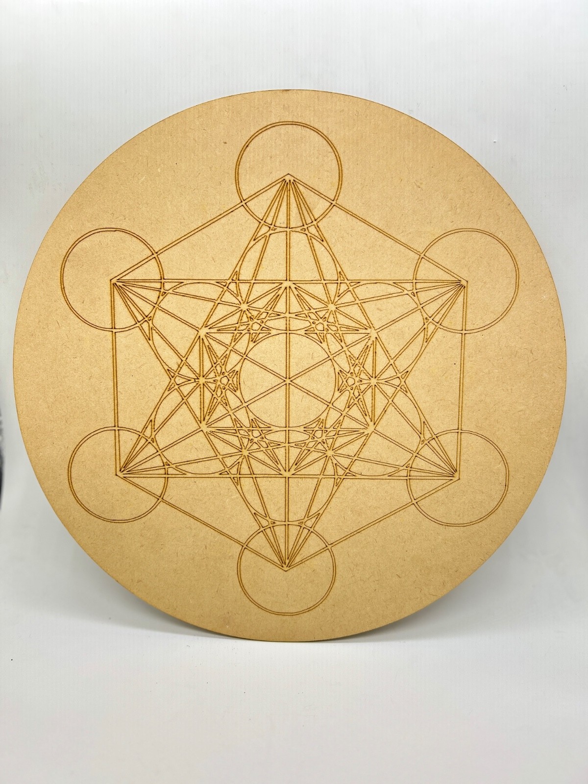 Metatron’s Cube Sacred Geometry Crystal Wooden Grid Board Reiki Yoga Altar Decor