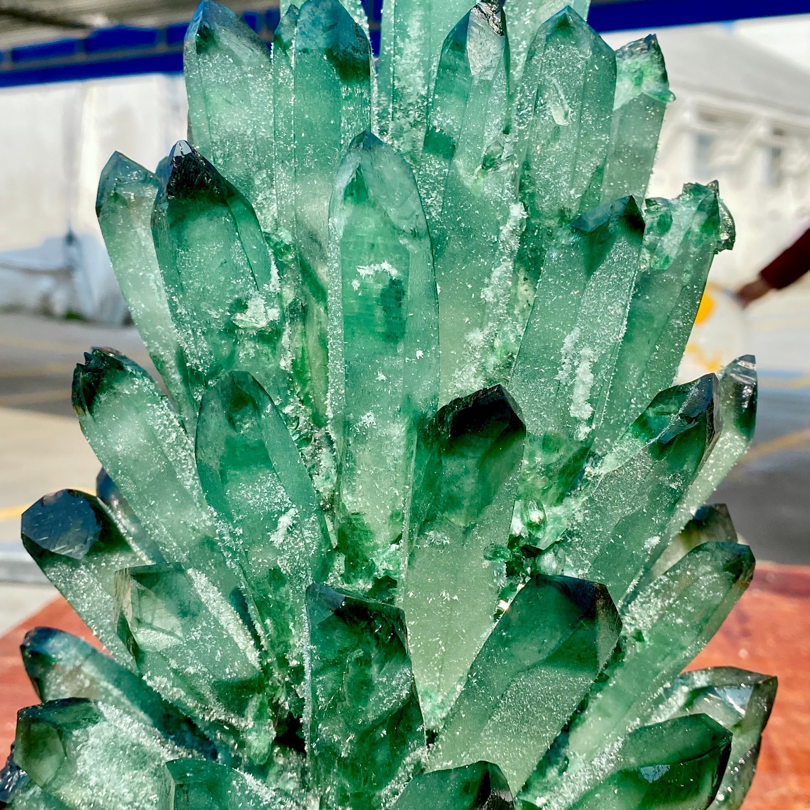 19.8LB Newly discovered green phantom quartz crystal cluster minerals