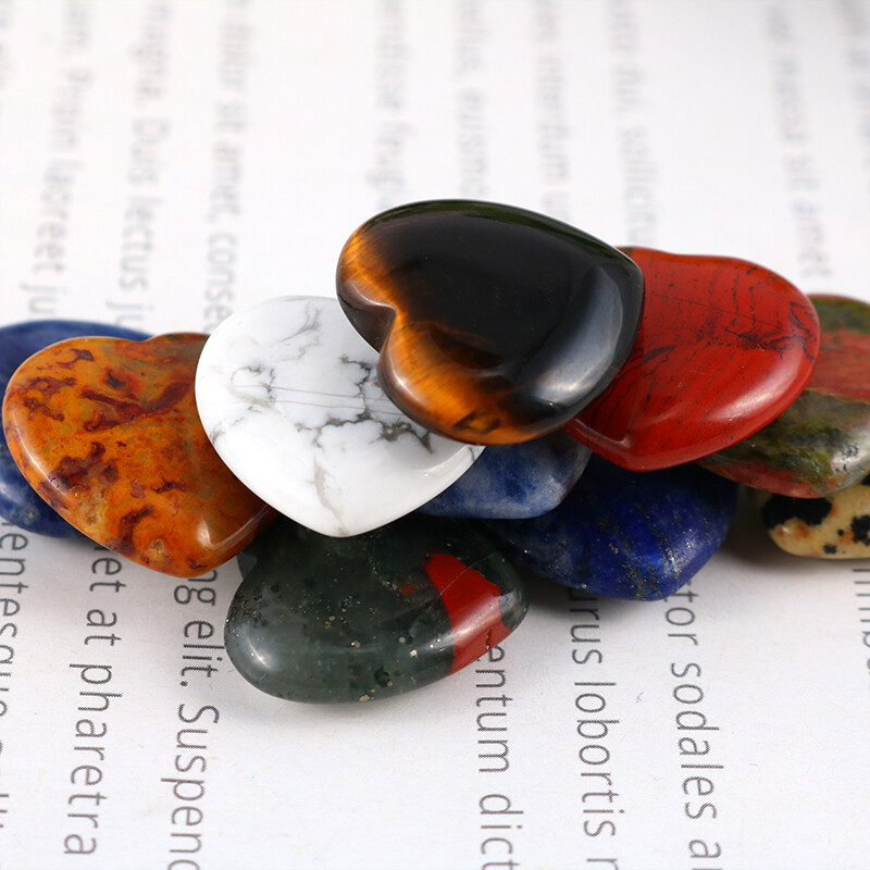 Charms Natural Quartz Healing Gem Stone Small Crystal Stone Heart 20x6mm 30pcs