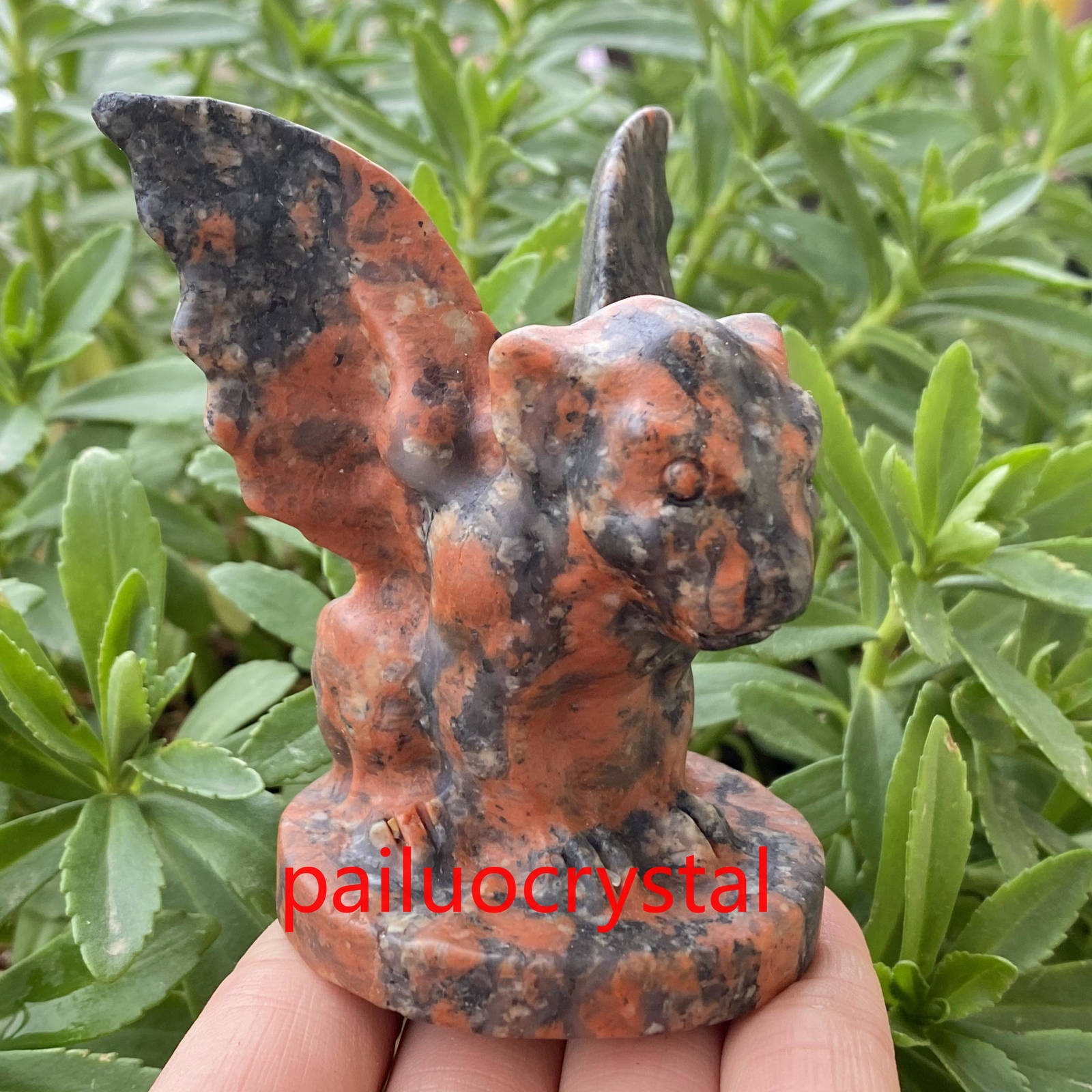 200g+ 1pc Natural Red Spectrolite Gargoyle Quartz Crystal Skull Figurines 3″