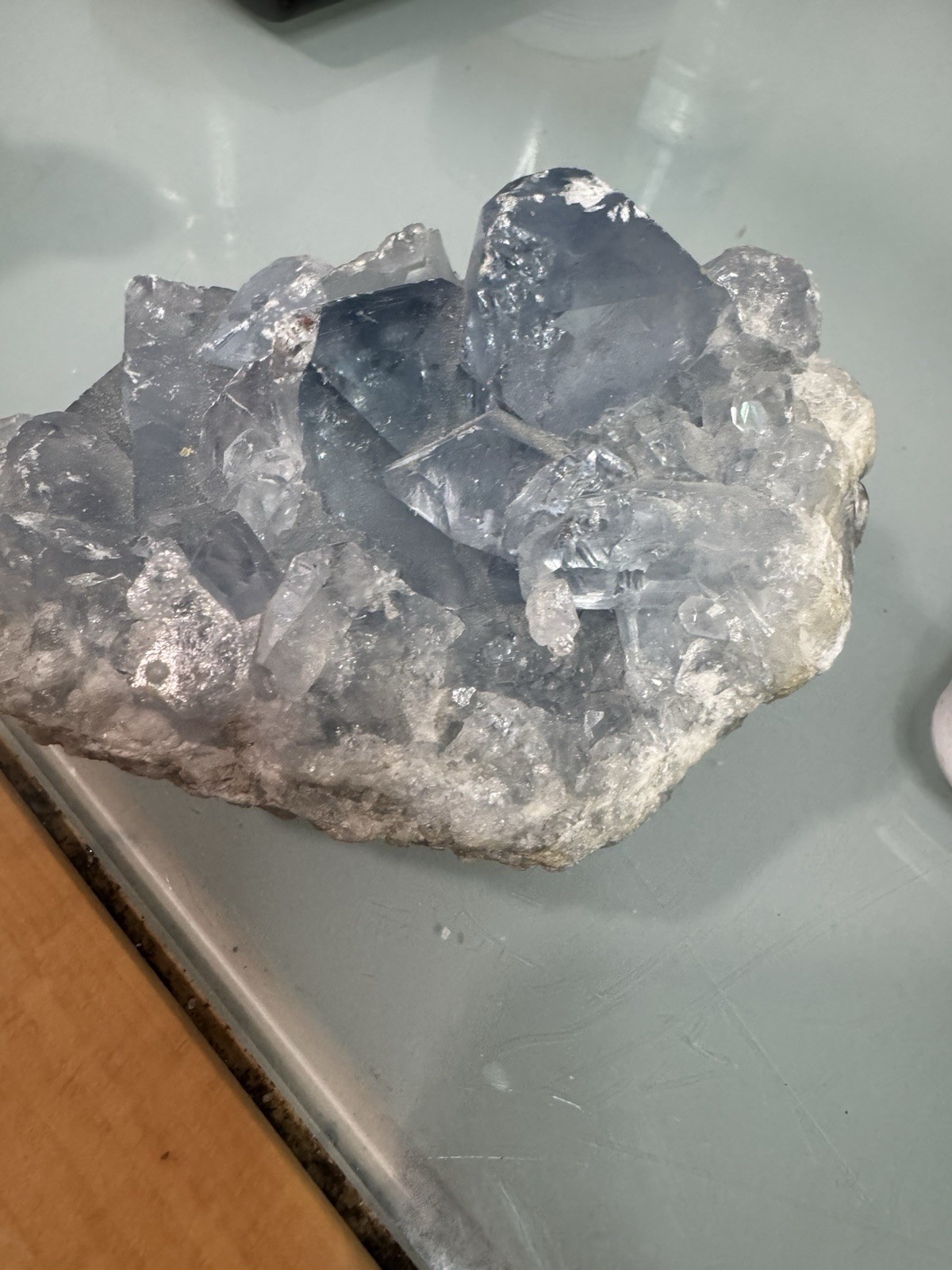 1..8 Lbs Natural Blue Celestite Geode Quartz Crystal Mineral Specimen Healing