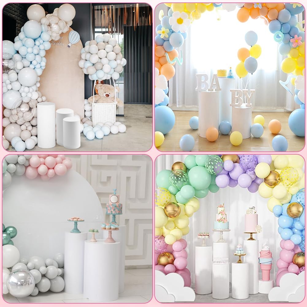 3Pcs Cylinder Pedestal Stand Covers,Round Spandex Cylinder Stand Covers for P…