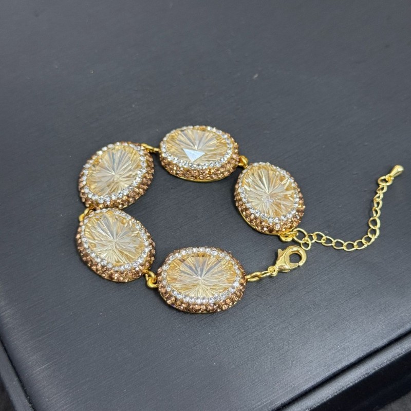 New crystal jewelry set design trendy jewelry necklace ring bracelet