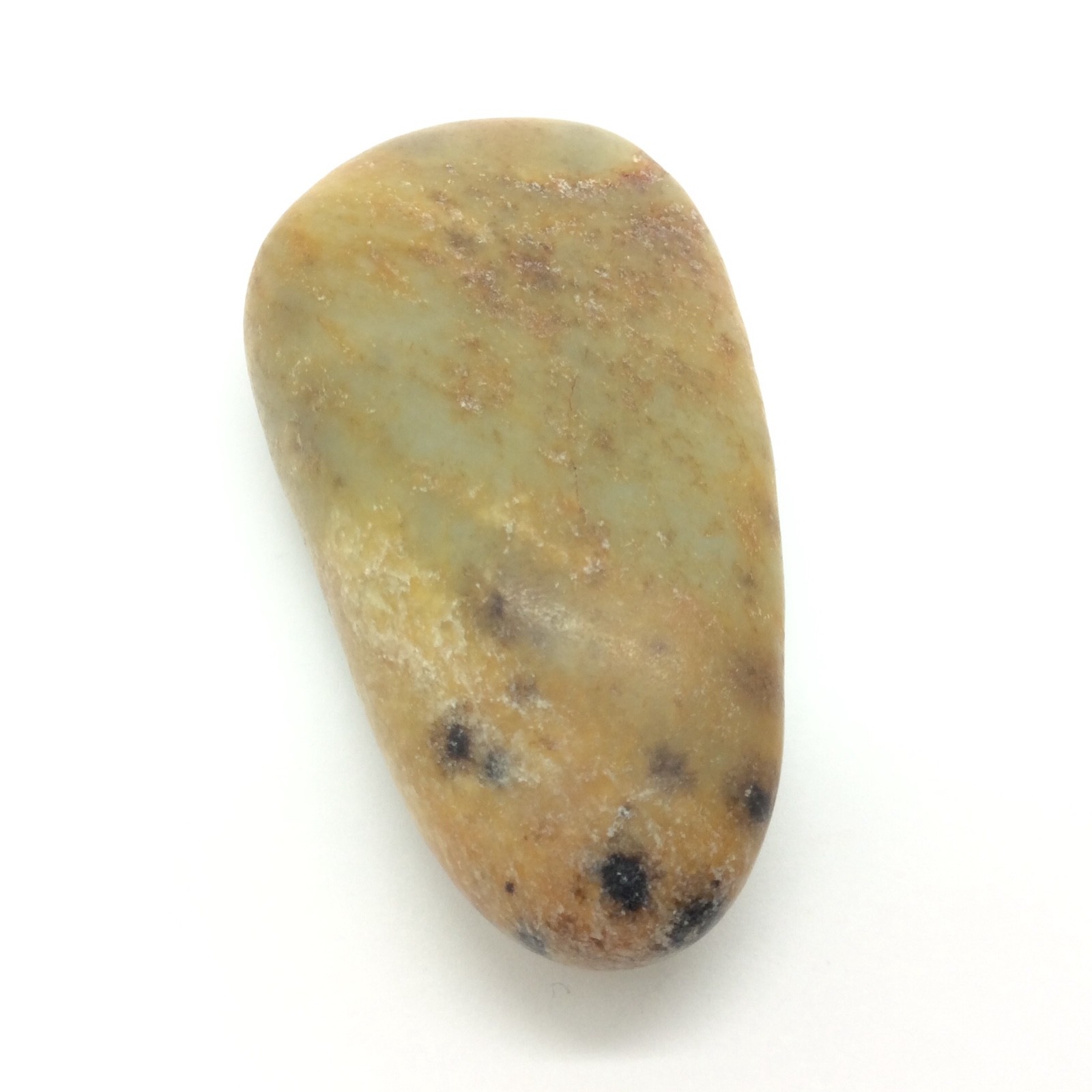 Hotan Jade Pebble Green Brown Nephrite Jade Stone Specimen Hetian China #22
