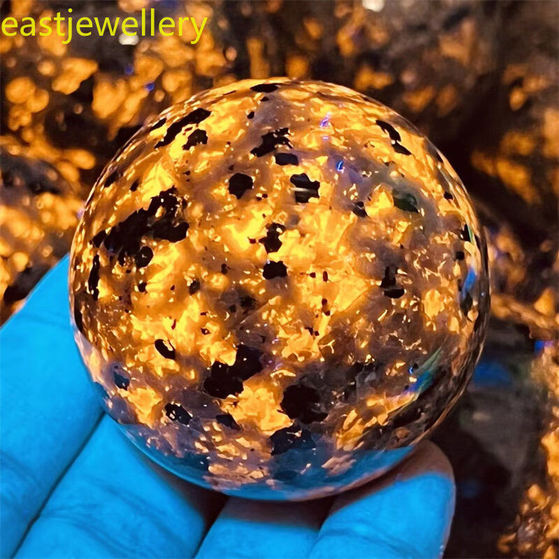 38mm+ Natural Yooperite Sphere quartz crystal Flame’s stone ball healing 1pc