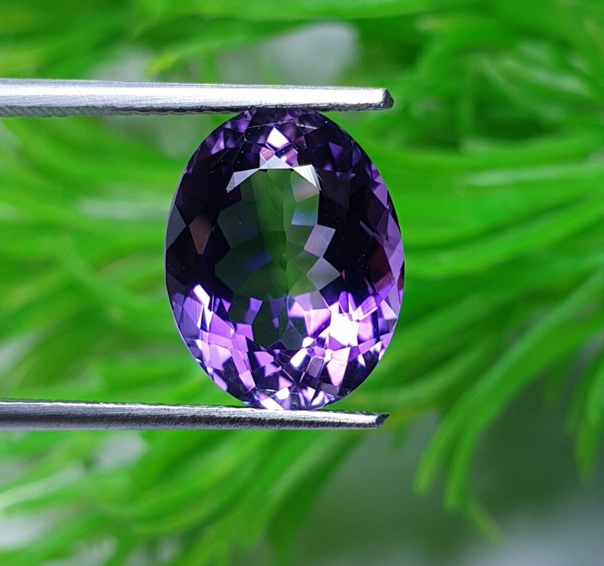 100% Natural Amethyst 10.50×13.50 MM Oval Shape Dark Purple Faceted Cut