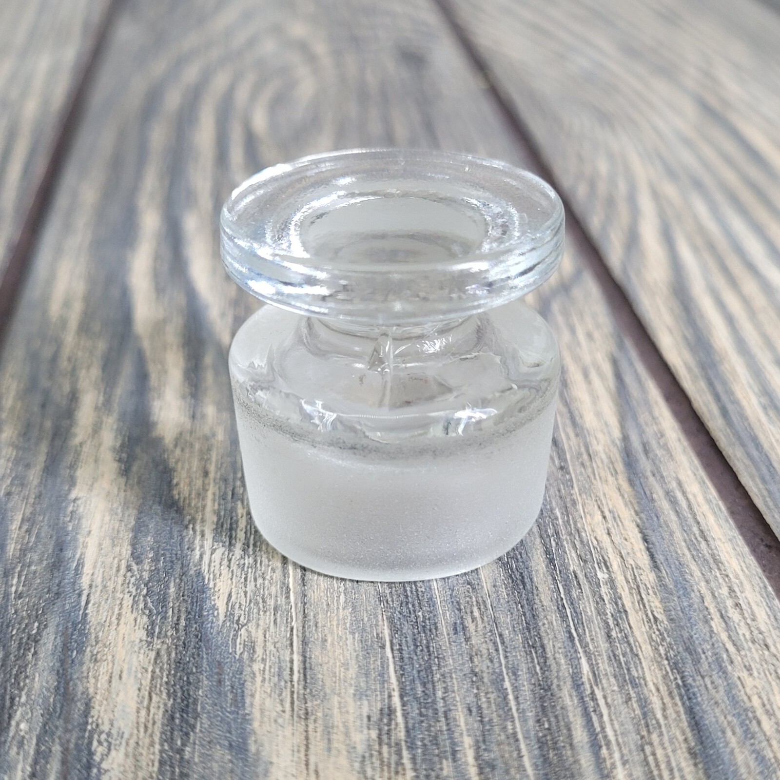 8oz Mixed Crystals in Vintage Chemist Apothecary TCW Glass Jar Small Tumbles EUC