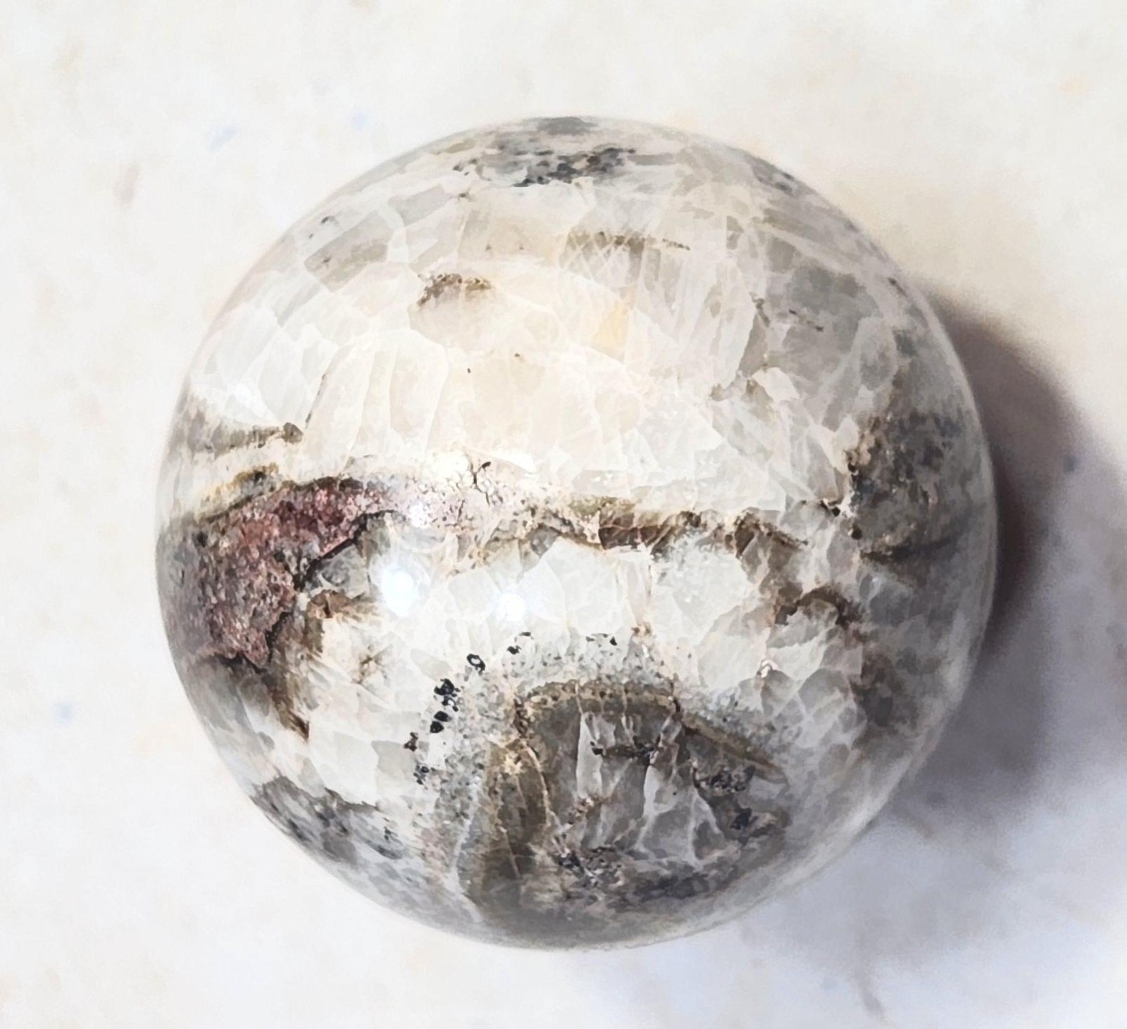 UV Willemite and Calcite 38mm AZ Sphere for Fluorescent Collection or Study 6506