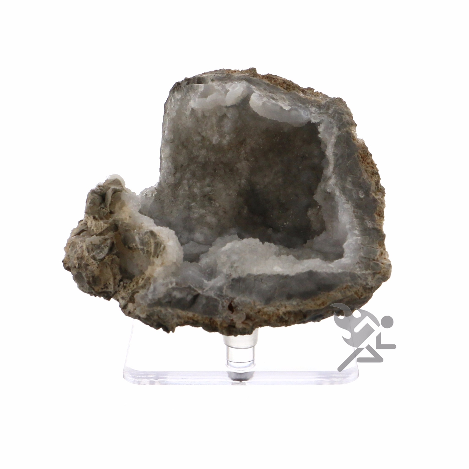 Mineral Geode Fossil Display Stands, 2.5” Acrylic Three Peg with Guards, 12 Pack