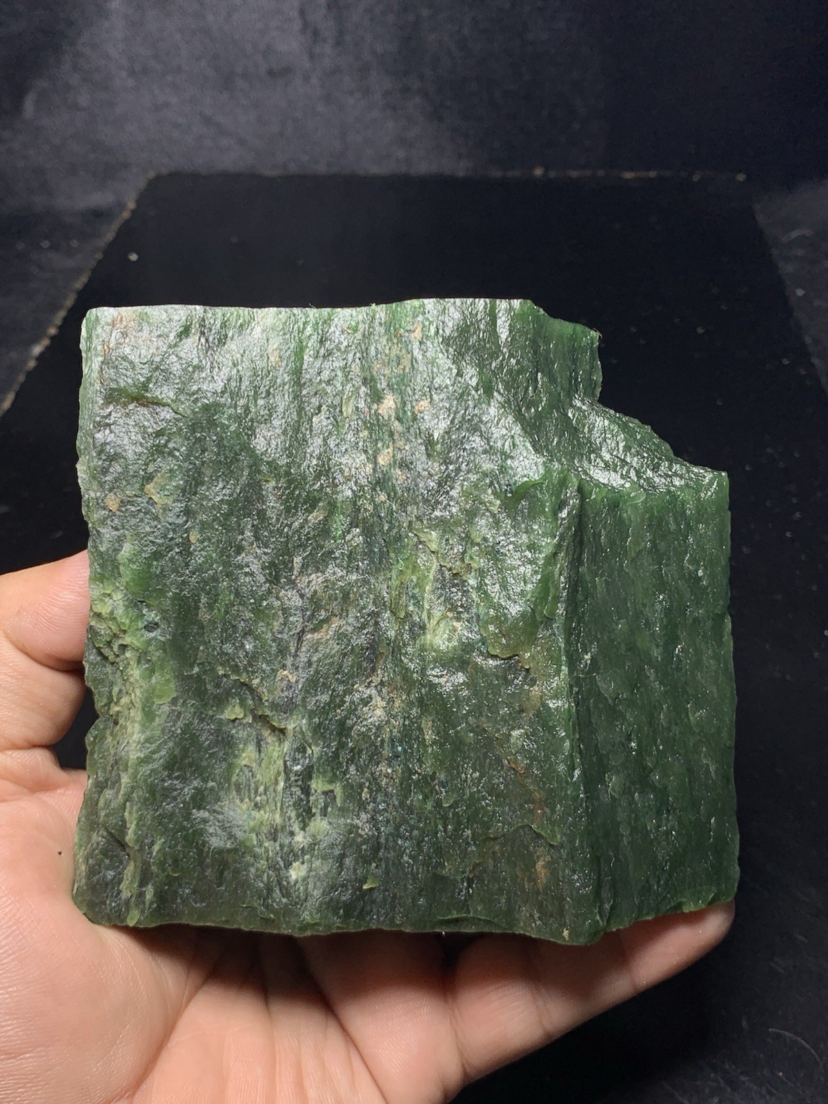 Top Quality Nephrite Jade Rough Stone 1.024kg 4x4x2″ Raw Green Mineral Specimen