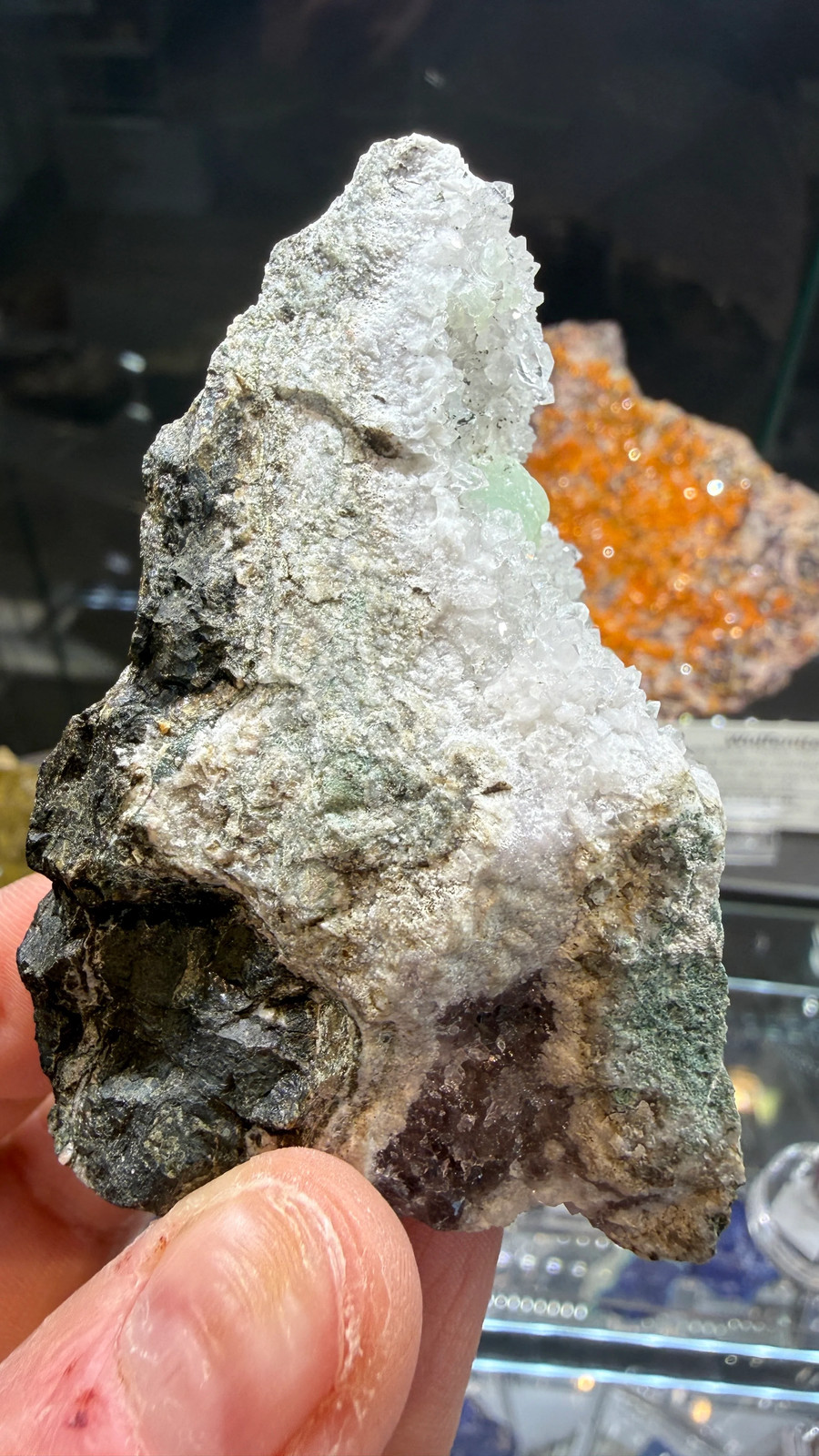 Prehnite, Quartz- Upper New Street Quarry, Passaic County, New Jersey, USA