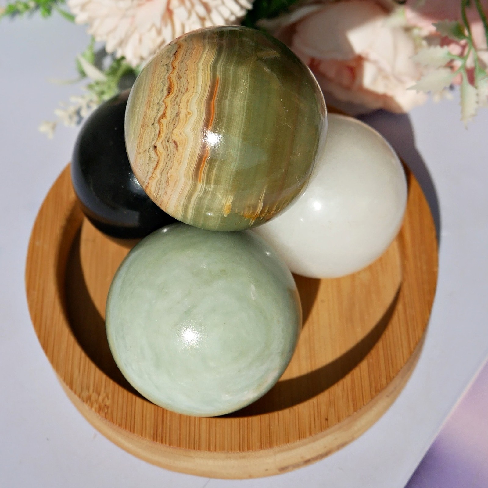 Multi-Material Jade Crystal Sphere Ball Choose Natural Gemstone Orb Decor Gift