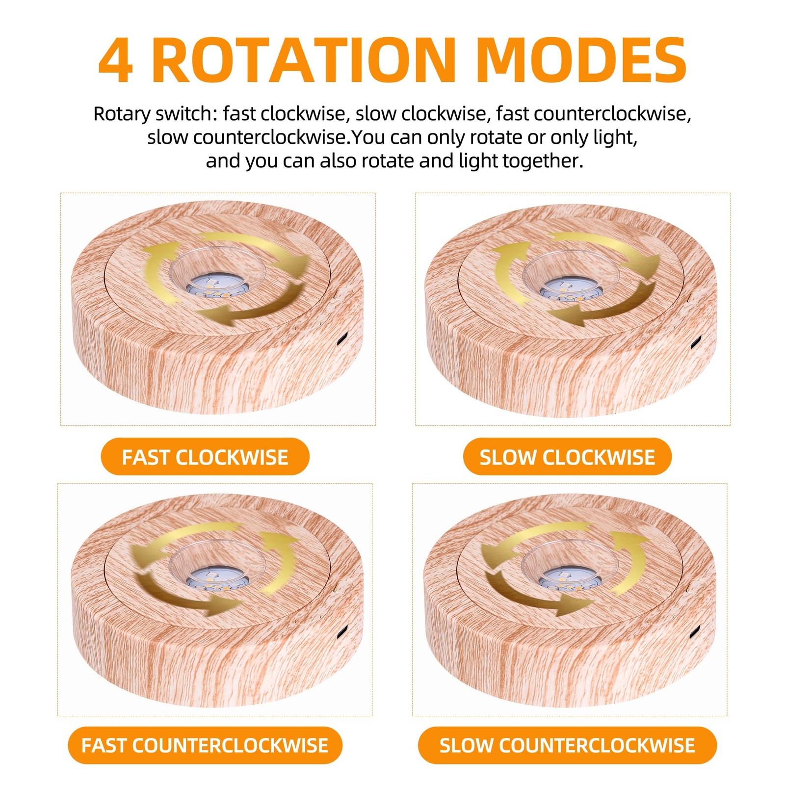 Rotating Display Base Colorful Light Crystal Display Base Stand,Suitable for …
