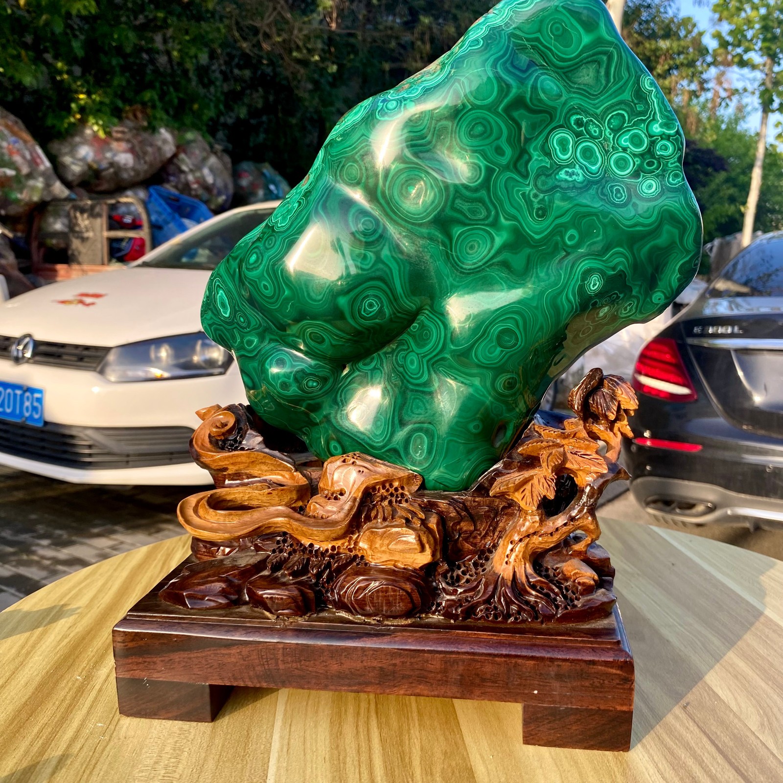 27.84LB Natural Polished Malachite Mineral freeform specimen Reiki Stone