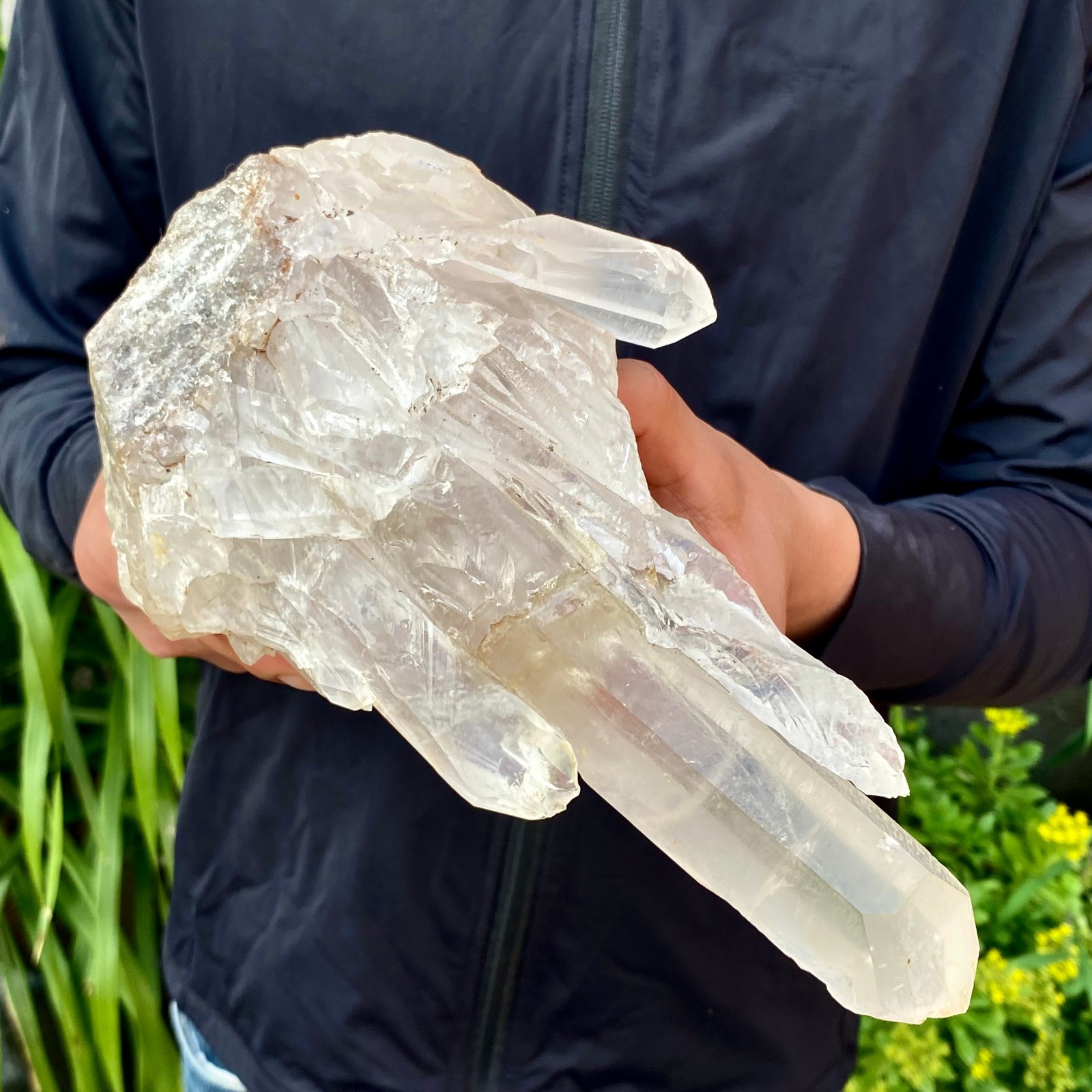 3.19LB Natural White Clear Quartz Crystal Cluster Rough Healing Specimen