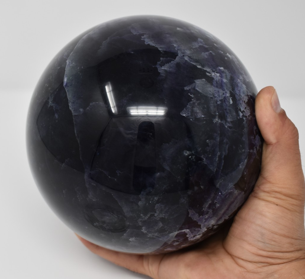 Large Fluorite Sphere 6855 grams or 15 LB 1.8 OZ. 160 mm