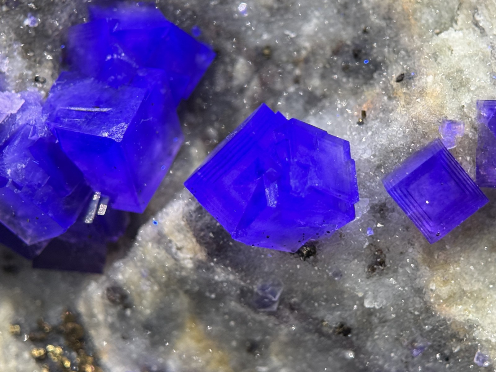 Simply Incredible!! INSANE zoned cubic purple fluorite-FLUORESCENT! Anhui, China