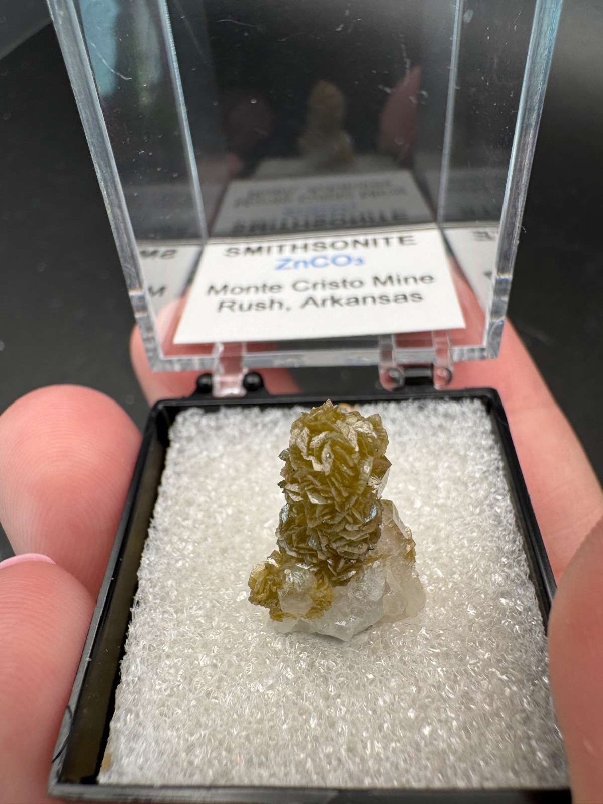 6787 Smithsonite in Perky Monte Cristo Mine Rush, Arkansas