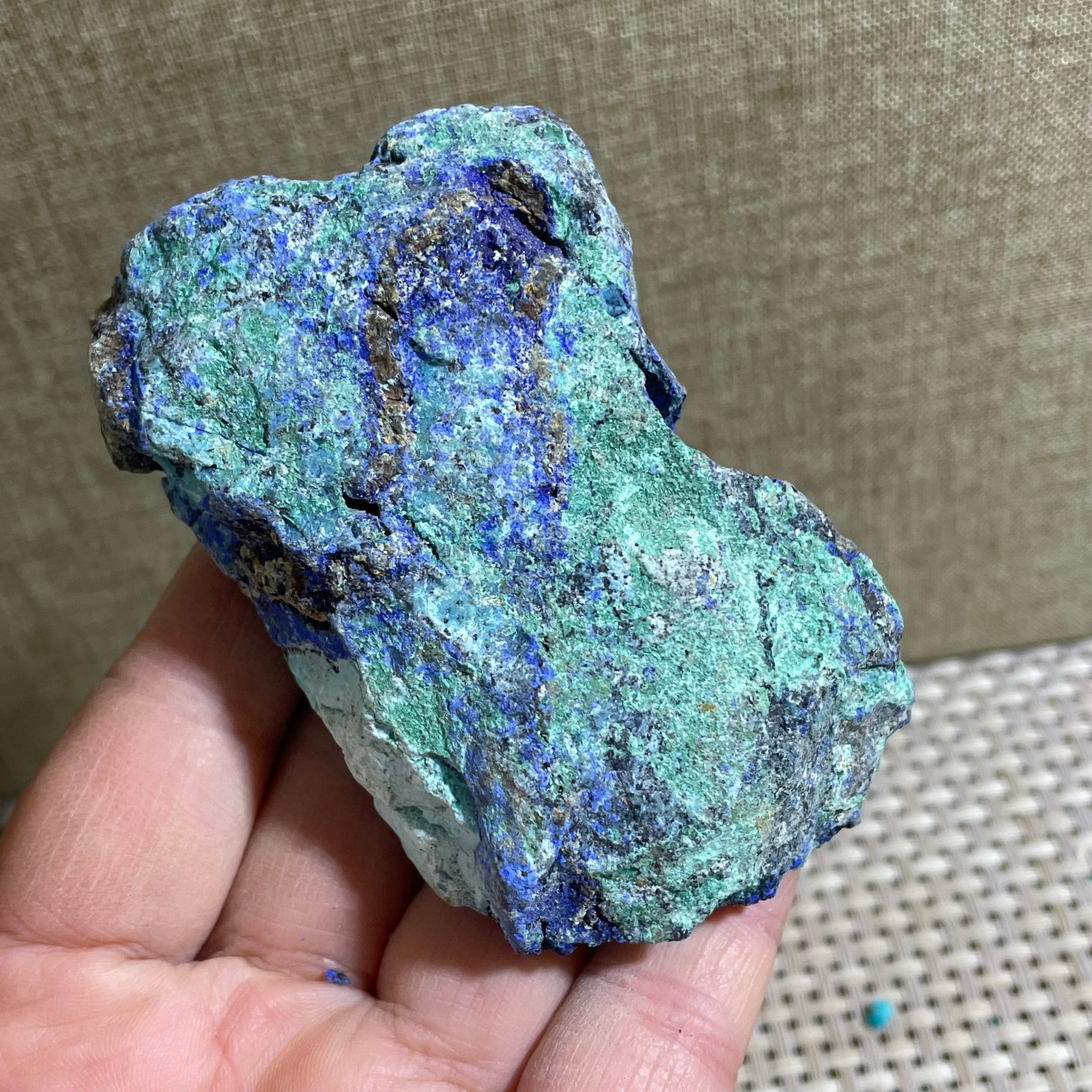 Restoration of Blue Copper Ore Quartz Crystal Mineral Samples 153g
