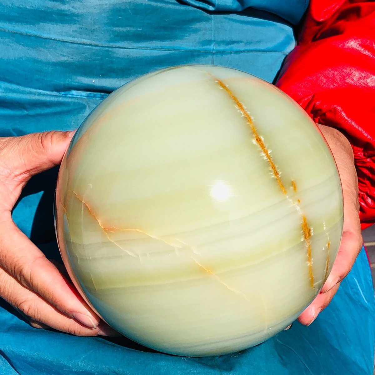 10.58LB Natural Afghan Jade Chakra Quartz Sphere healing ball Specimen 3295