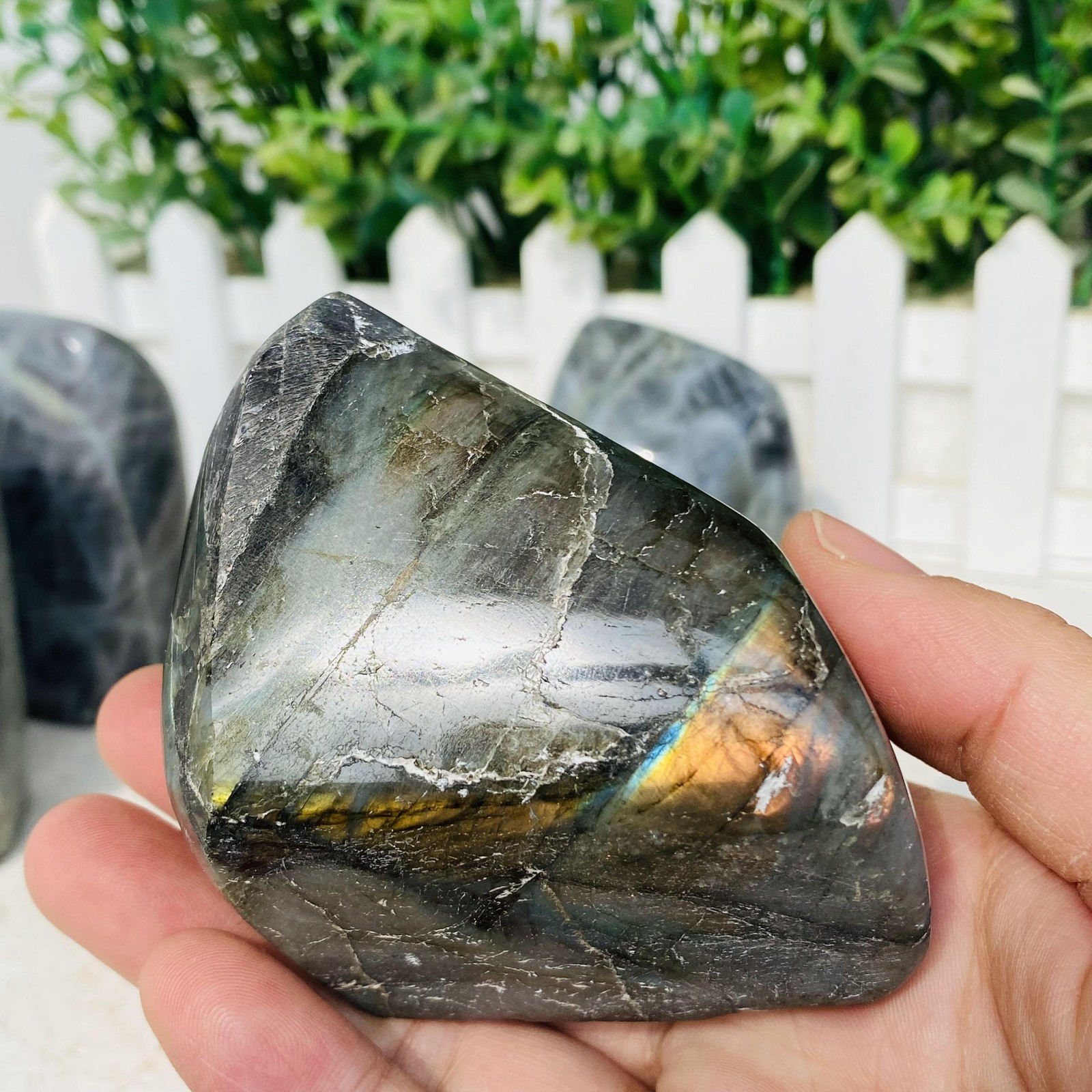 Natural Purple Labradorite Quartz Crystal Freeform Mineral Specimen 1380g