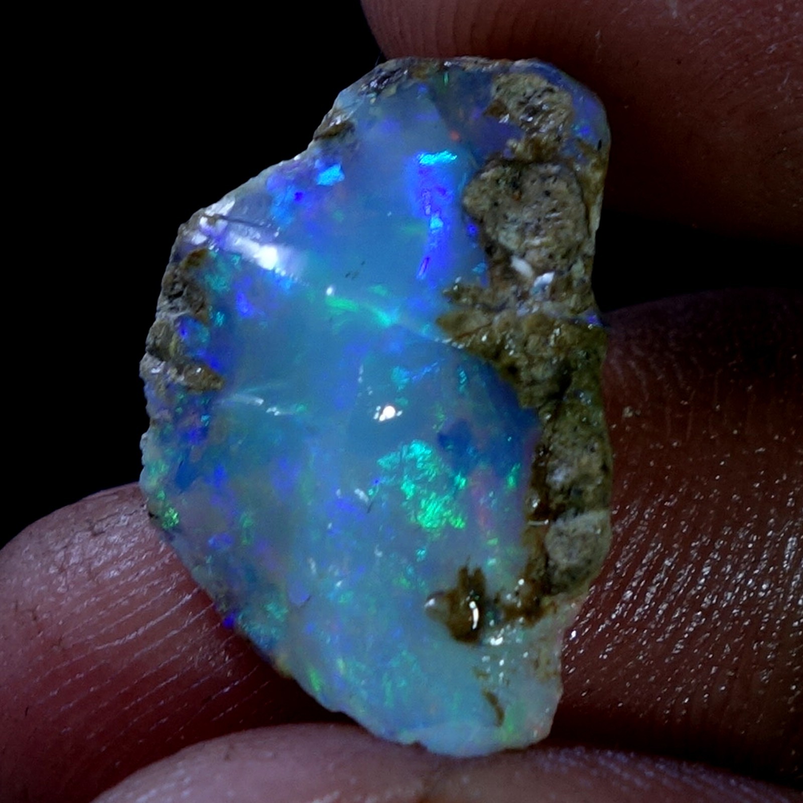 AA+ Ethiopian Dry Opal Rough Entreated Welo Opal Multi Fire Color Flash 07.60Cts