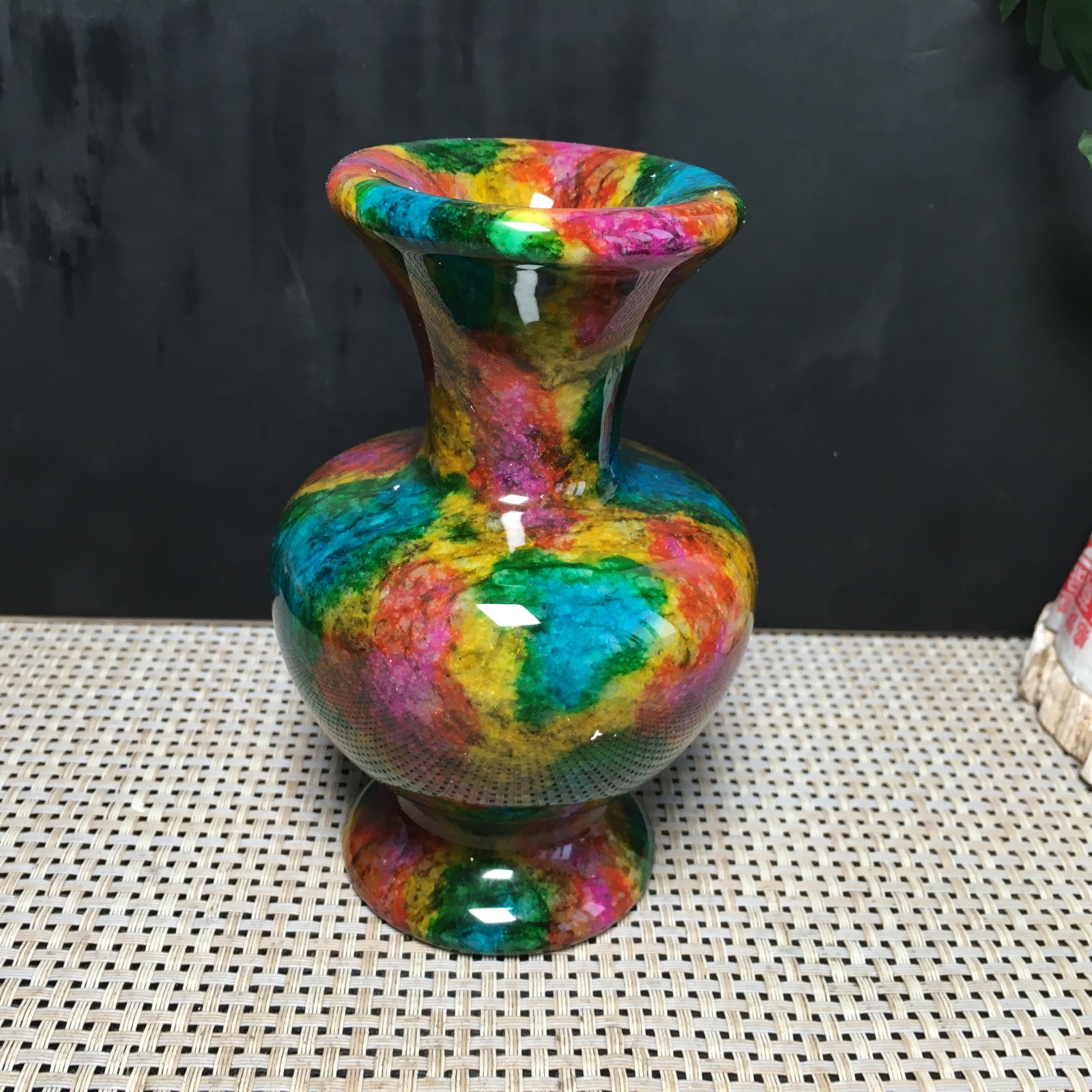 894g Natural “Seven Colors Jade” vase specimen -Taiwan China 03