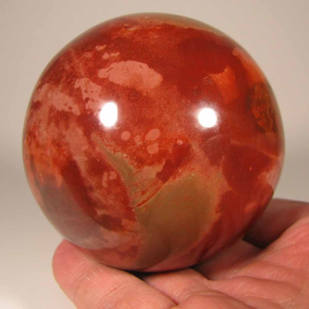 3″ POLYCHROME JASPER Gemstone Sphere w/ Stand – Madagascar – 76mm – 1.3 lbs.