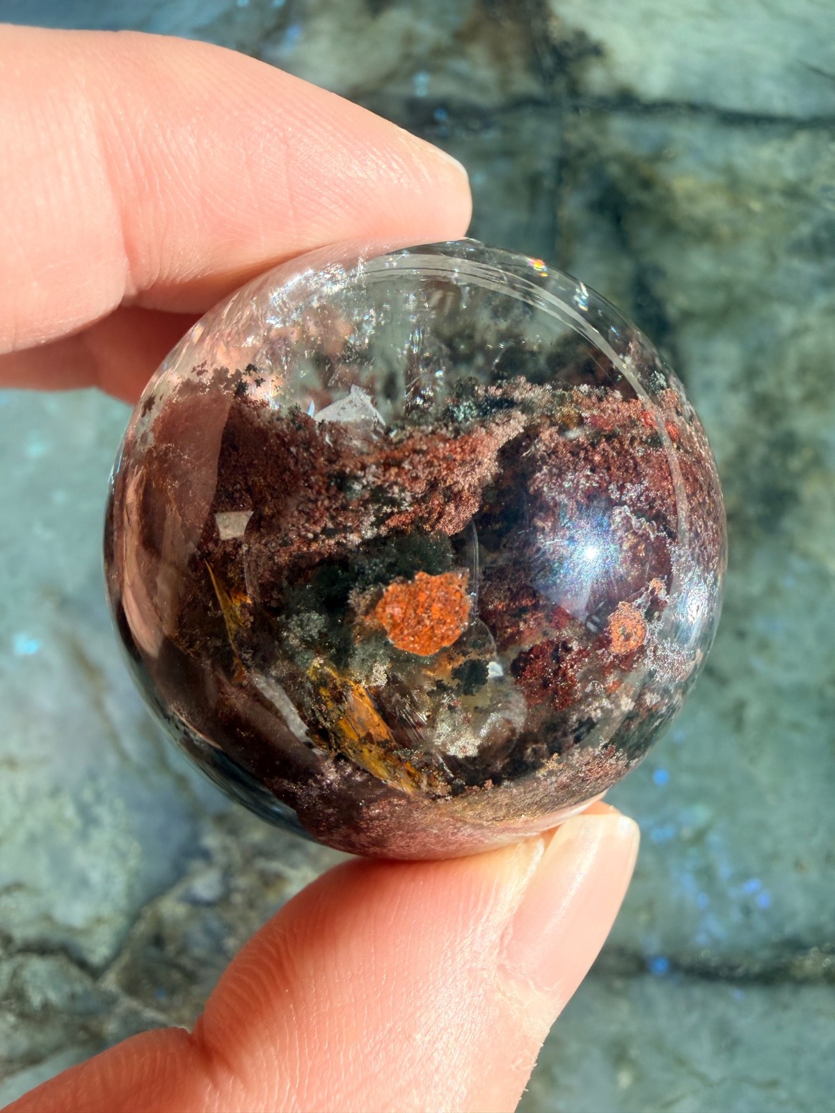 Top Grade Rare Rouge Pink Garden Quartz Sphere From Brazil, 1.5″ | High Clarity