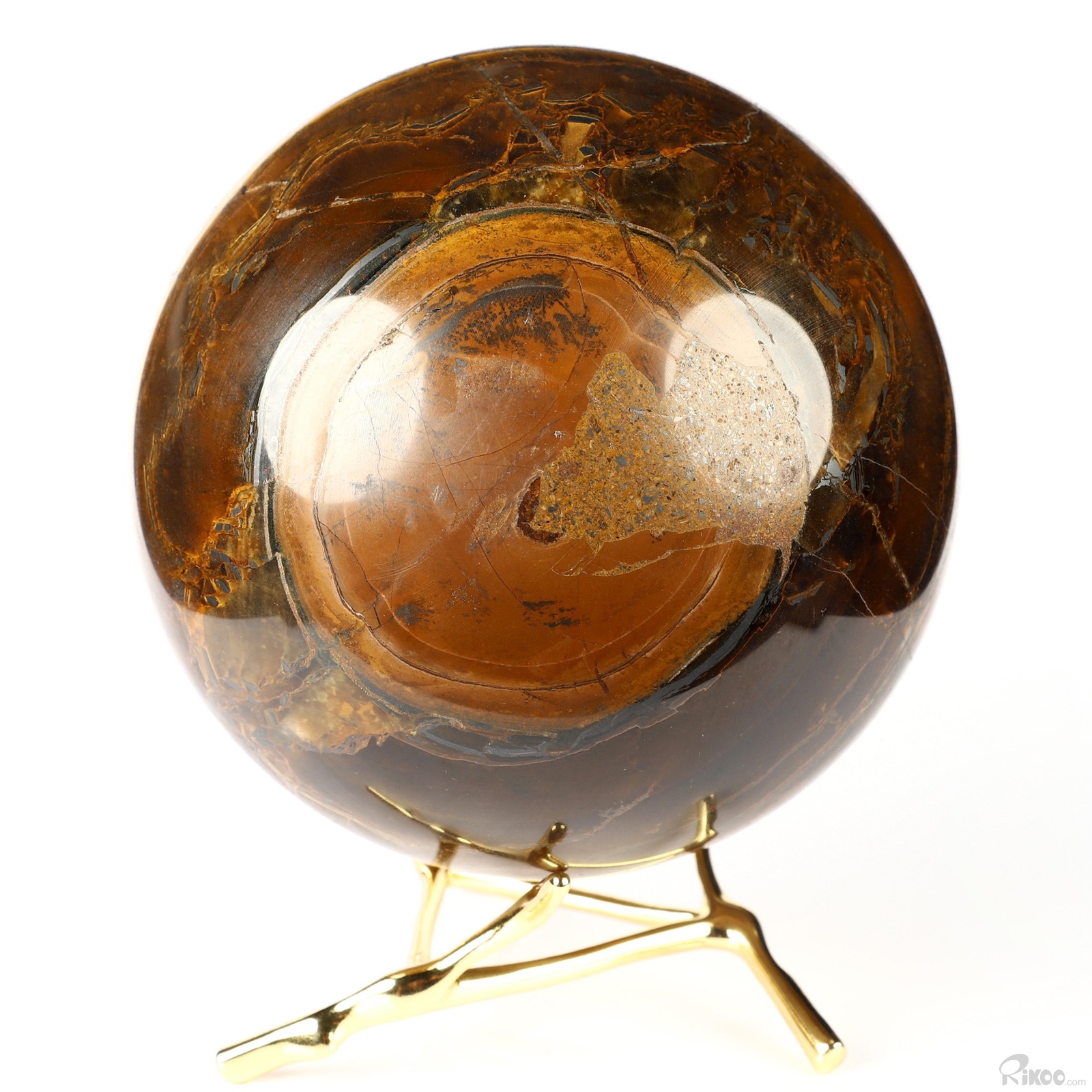 4.2″ Tiger Iron Eye Hand Carved Crystal Ball/Sphere, Crystal Healing