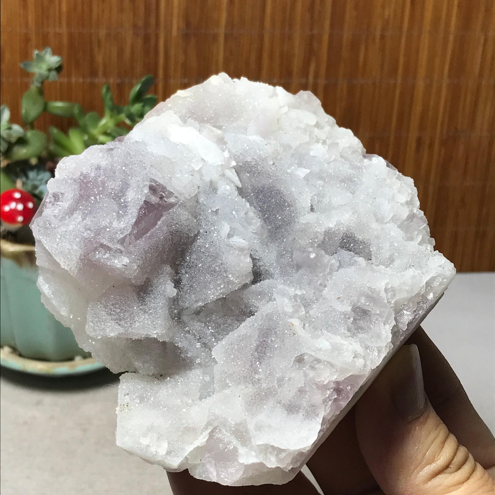 115-85-36mm Natural Light purple calcite fluorite Mineral Specimen 439g A6068