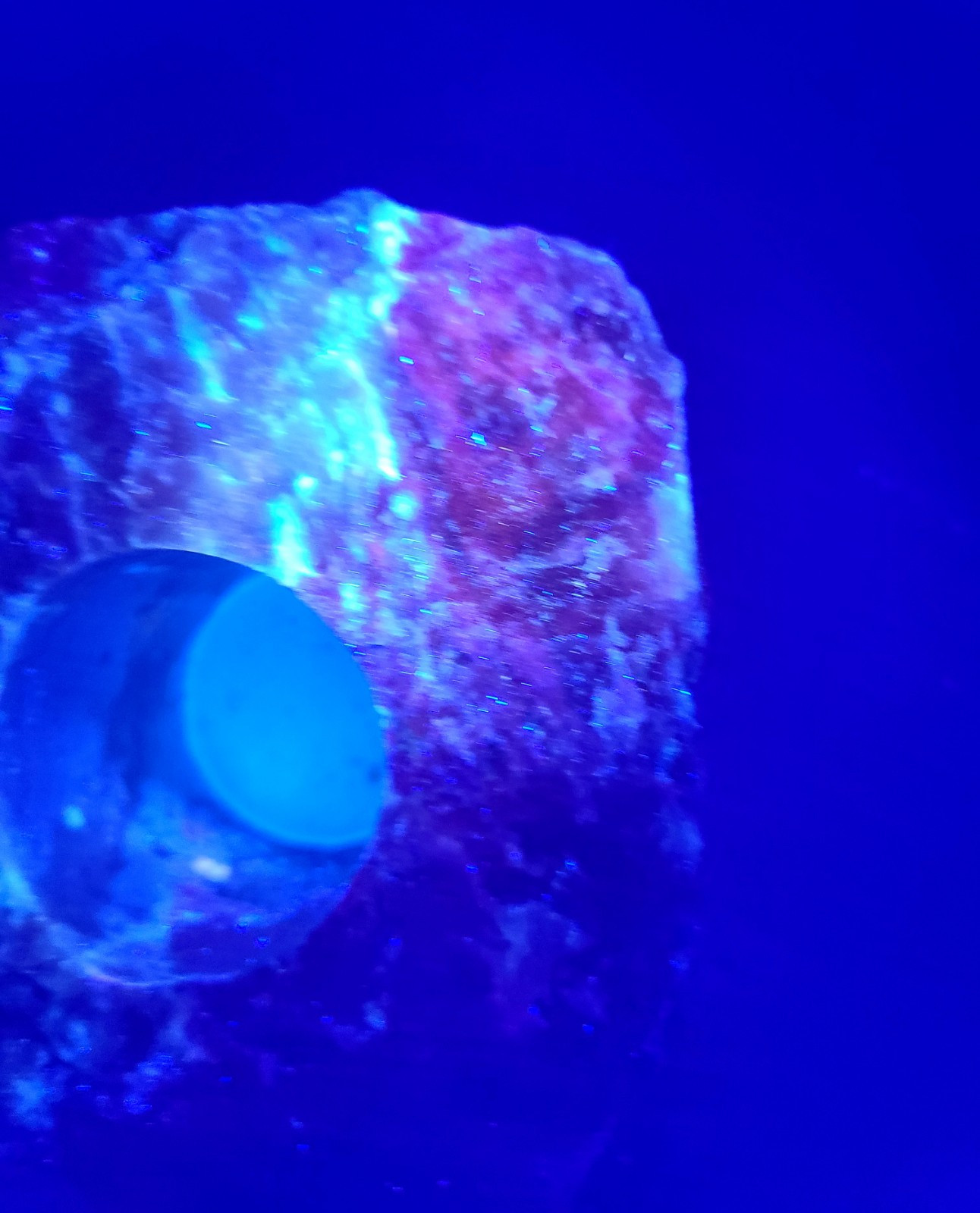 Large Raw 2lb UV Reactive Sodalite Stone Candle or Sphere Holder Tea Light Stand