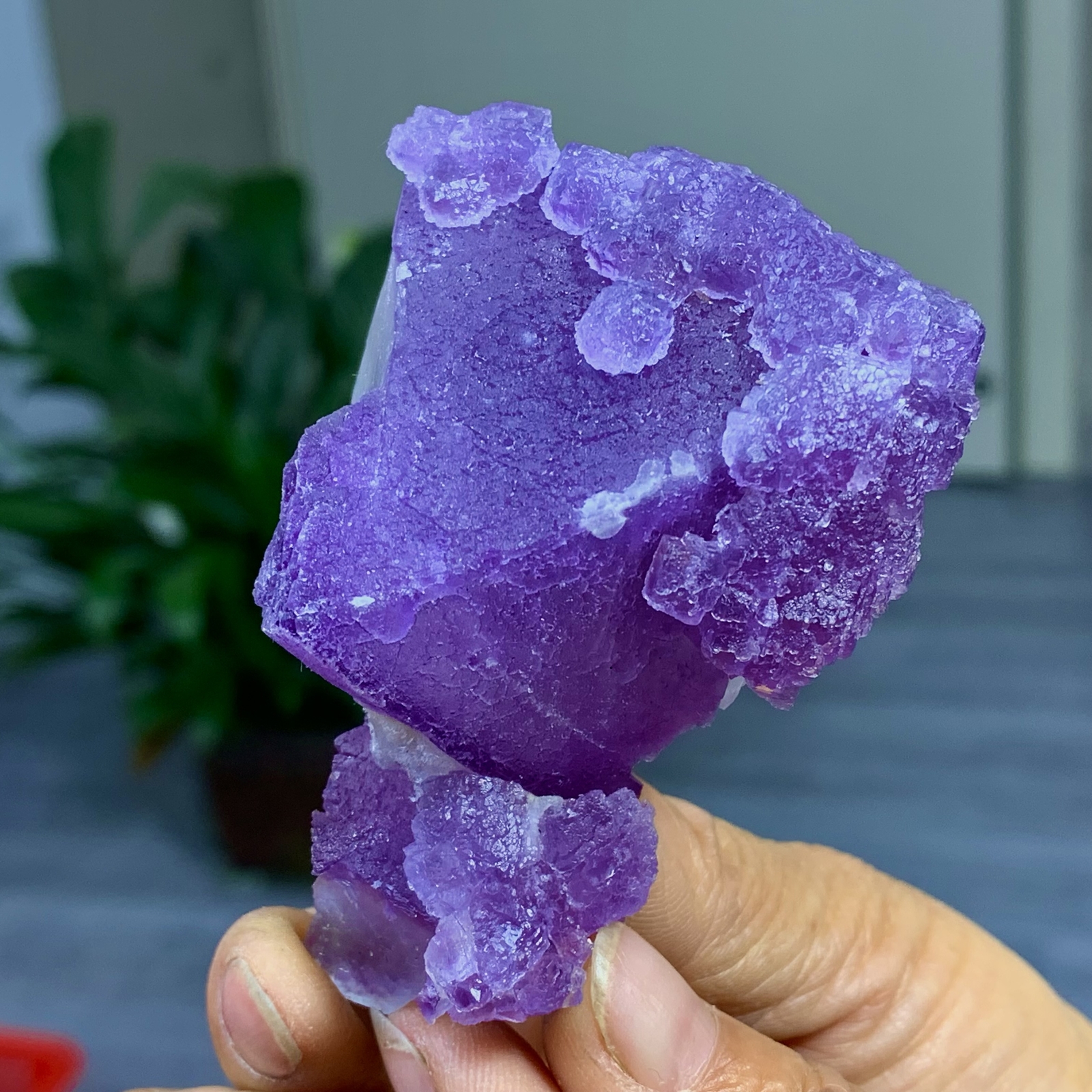 129G Rare transparent purple cubic fluorite mineral crystal sample/China