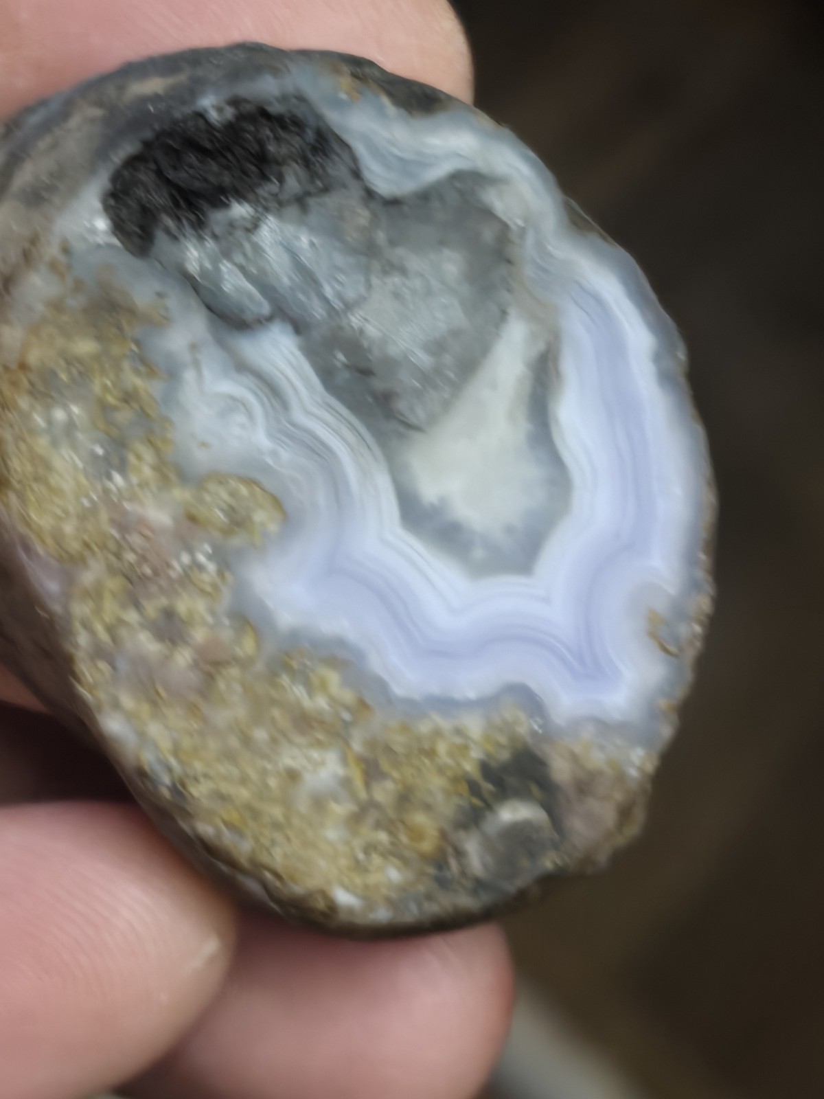 Mulligan Peak Agate 2.7. Vibrant Purple Banding Cut Not Polished