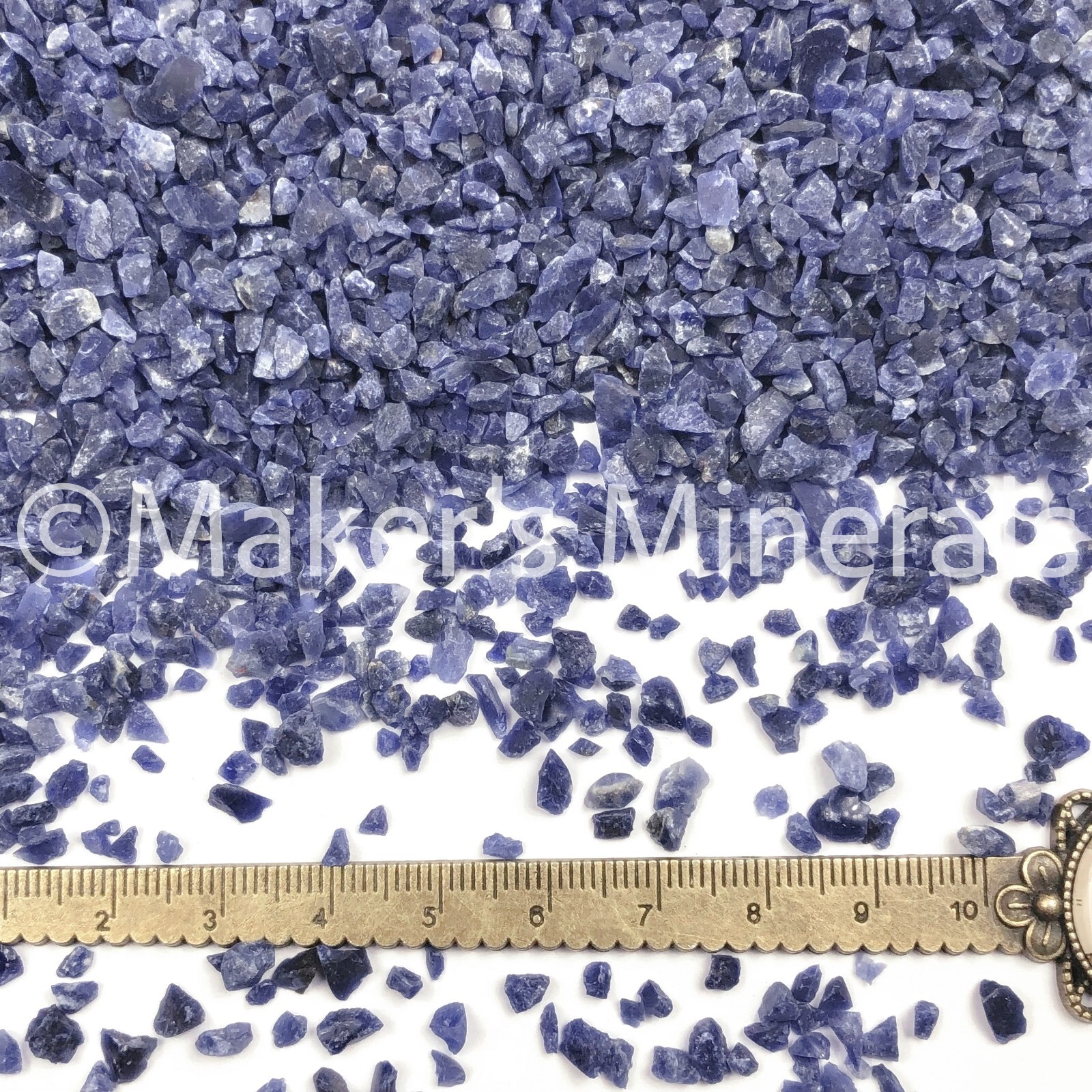 Crushed Sodalite Chips, Grade A+, 2mm-4mm for Inlay, Resin Art, & Embellishments