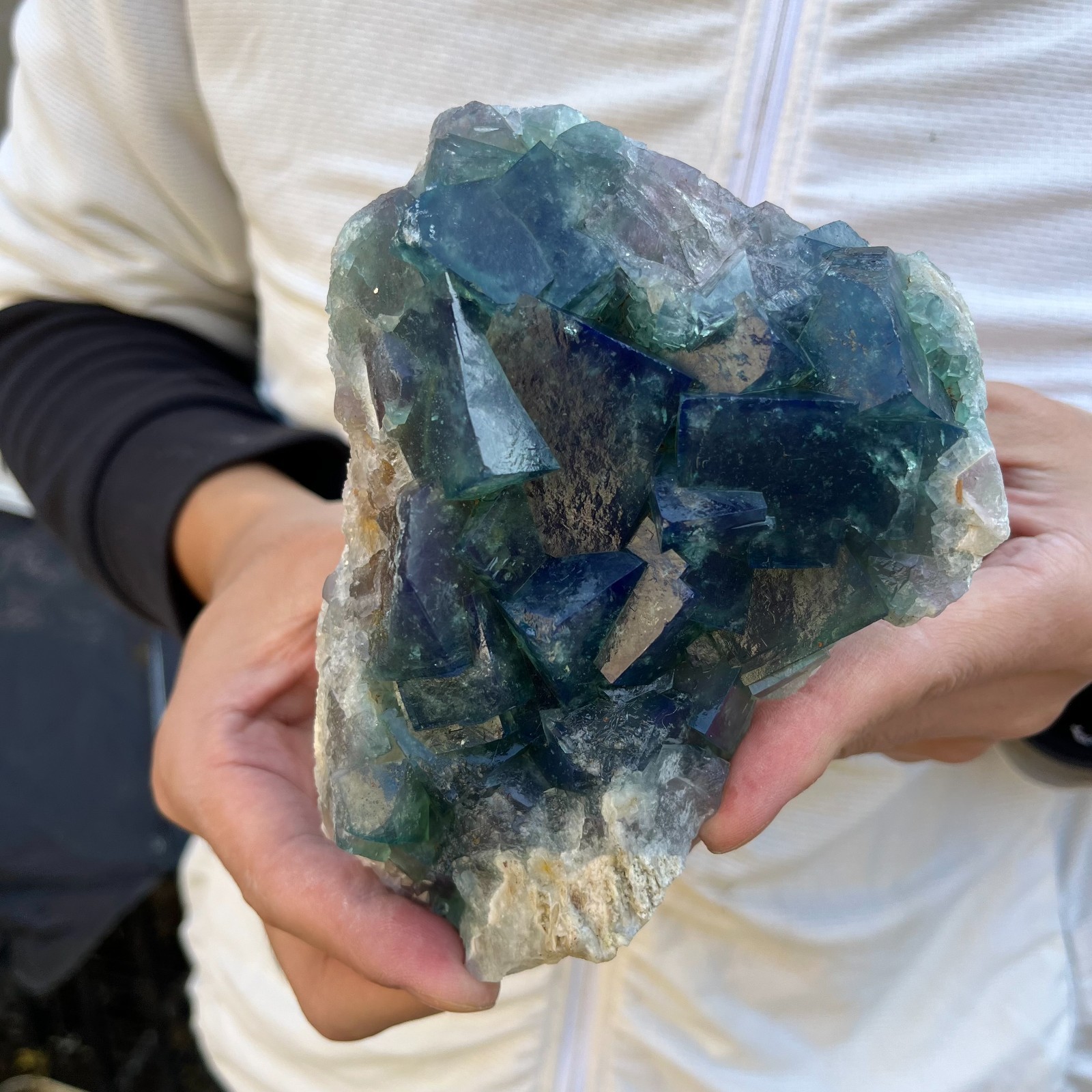 2.2lb Natural cubic green fluorite crystal cluster rough mineral specimen