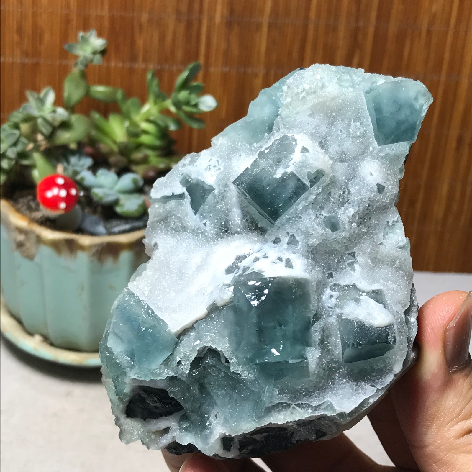 100-70-40mm Rare Natural Green Calcite fluorite Mineral Specimen 295g A6091