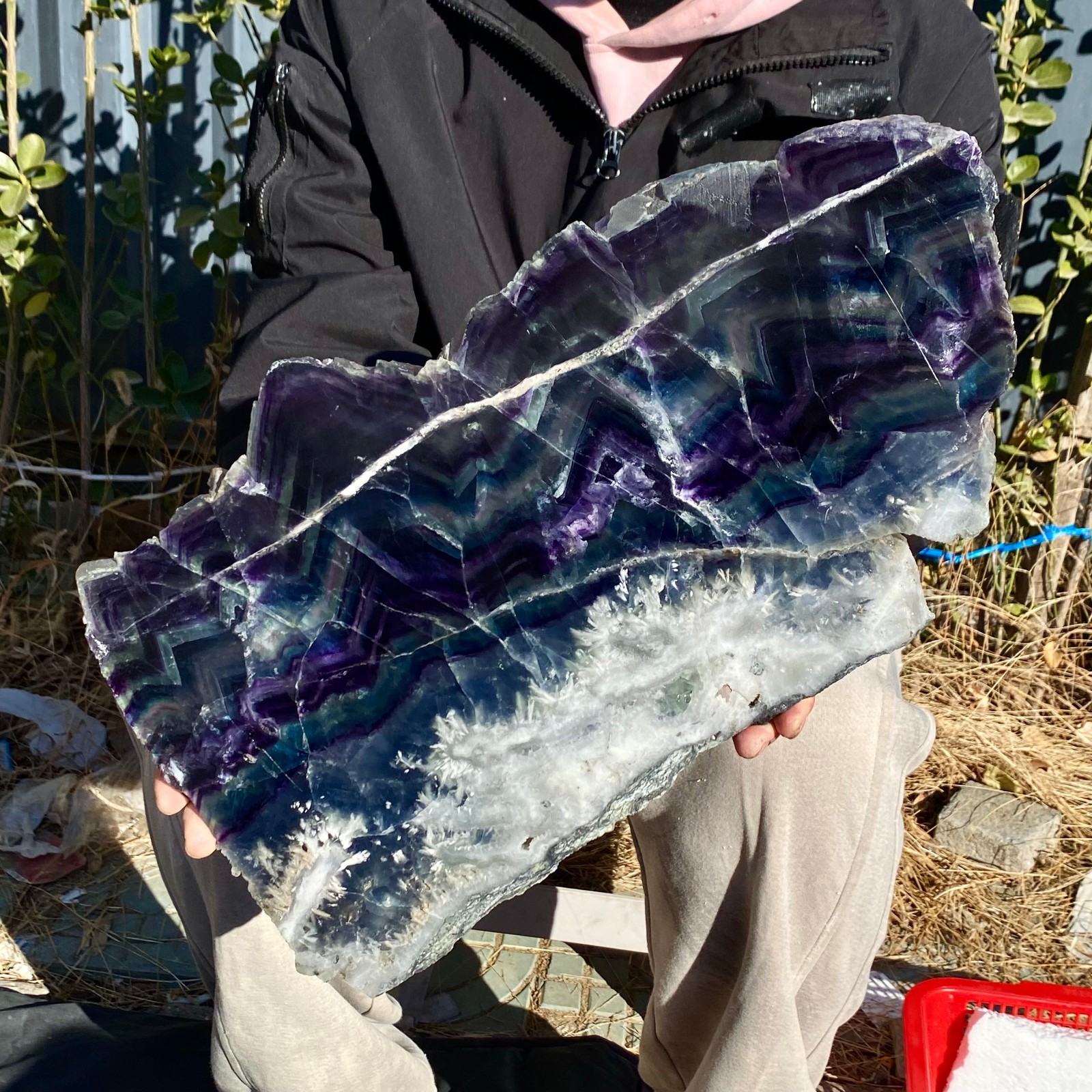 10.8LB Natural beautiful Rainbow Fluorite Crystal flake original stone specimen