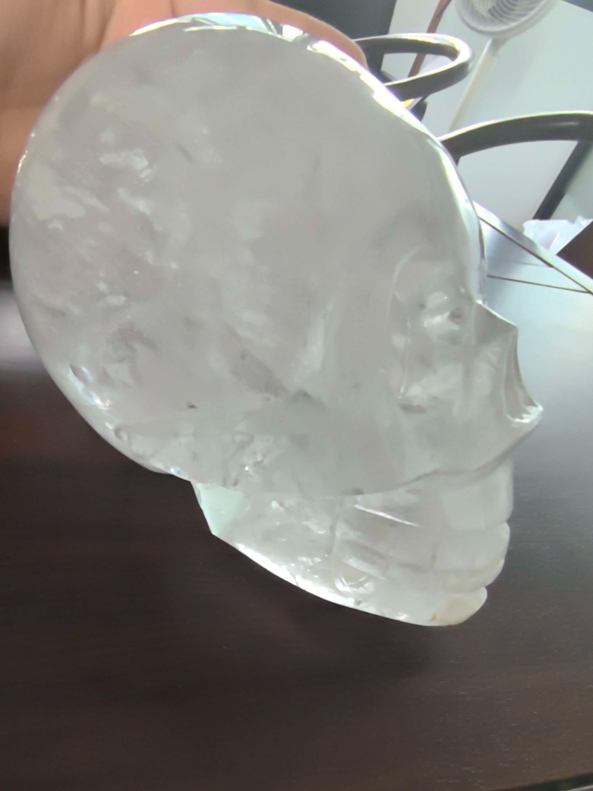 RARE Natural White Quartz Crystal Skull Carving 8cm9cm15cm Large Healing Metaphy