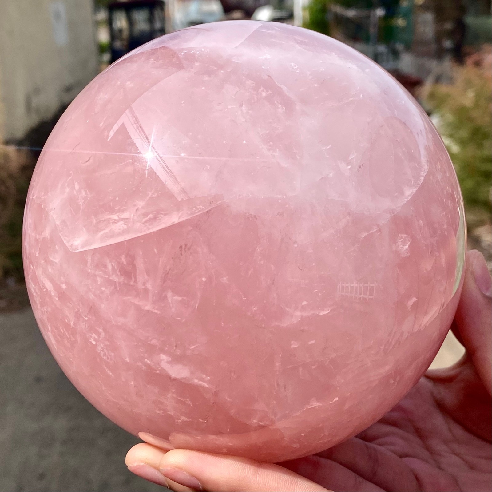 6.68LB Natural Crystal Pink Rose Chakra Quartz Sphere healing ball Specimen